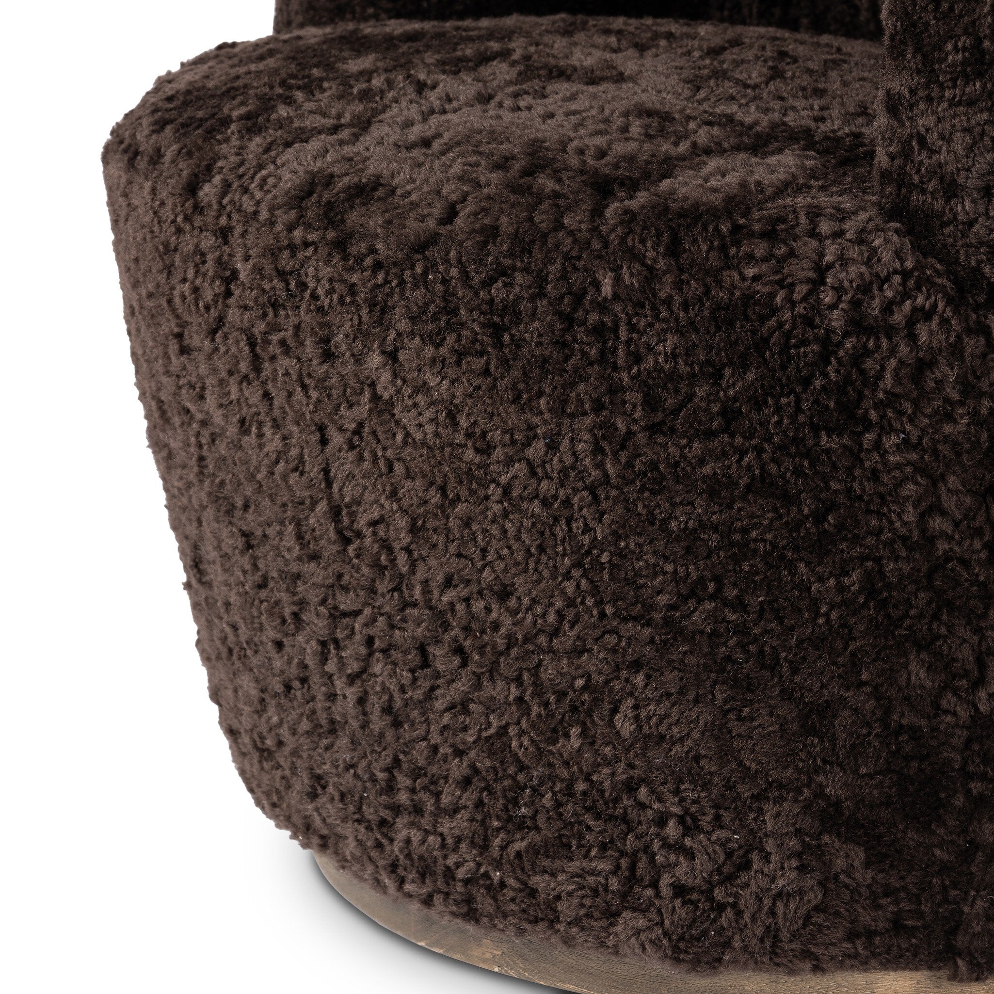 Four Hands Aurora Swivel Chair — Cocoa Shearling-Distressed Natural