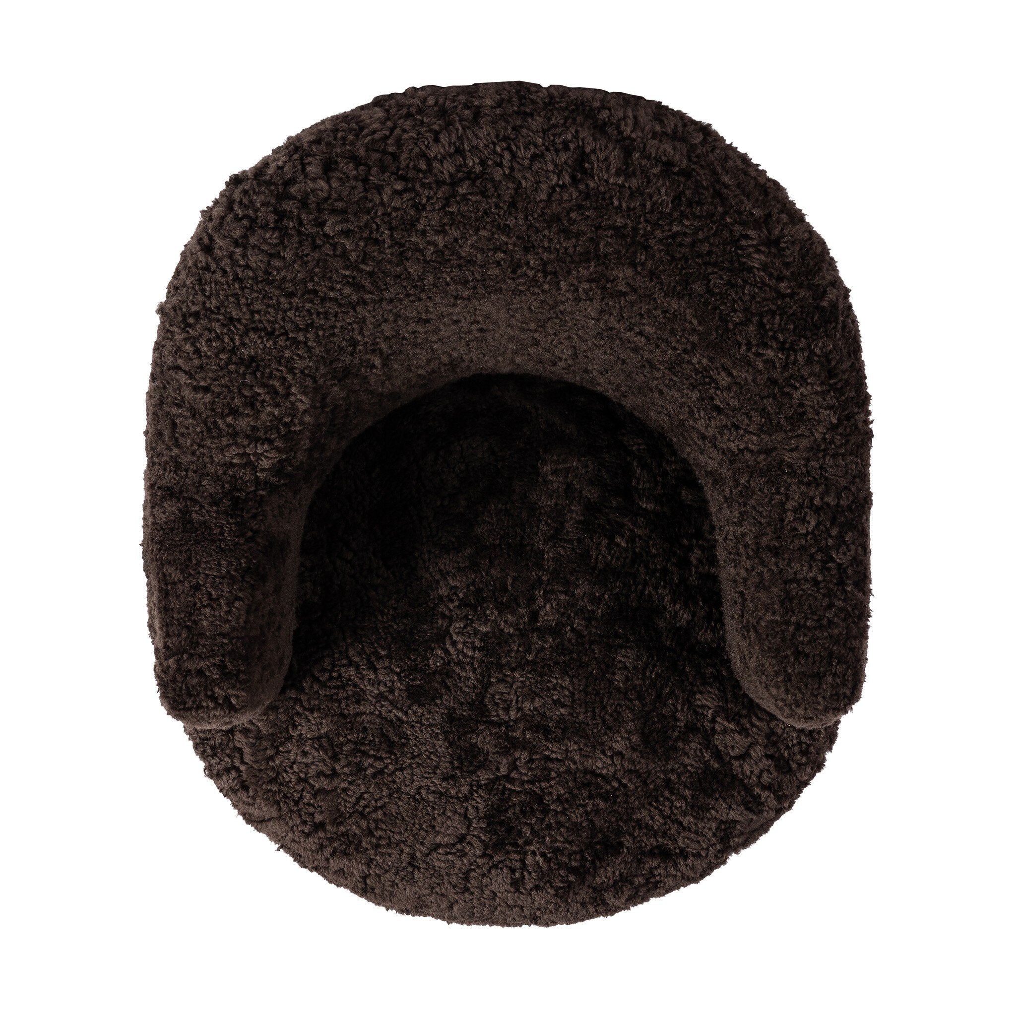 Four Hands Aurora Swivel Chair — Cocoa Shearling-Distressed Natural