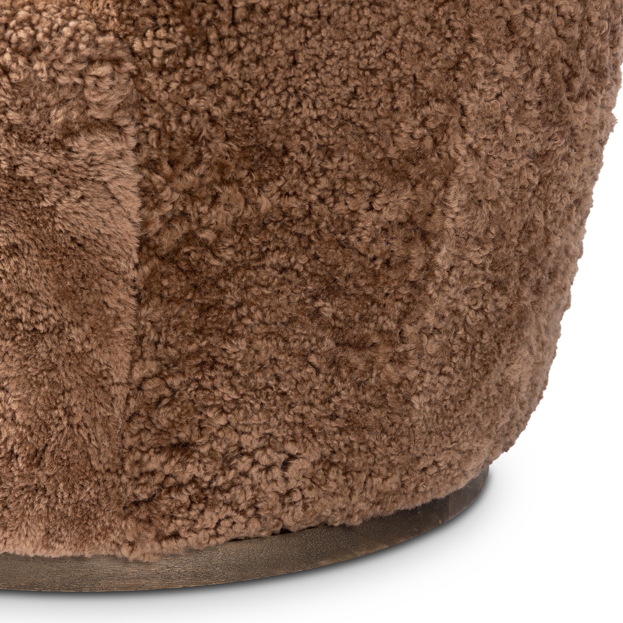 Four Hands Aurora Swivel Chair — Amber Shearling-Distressed Natural