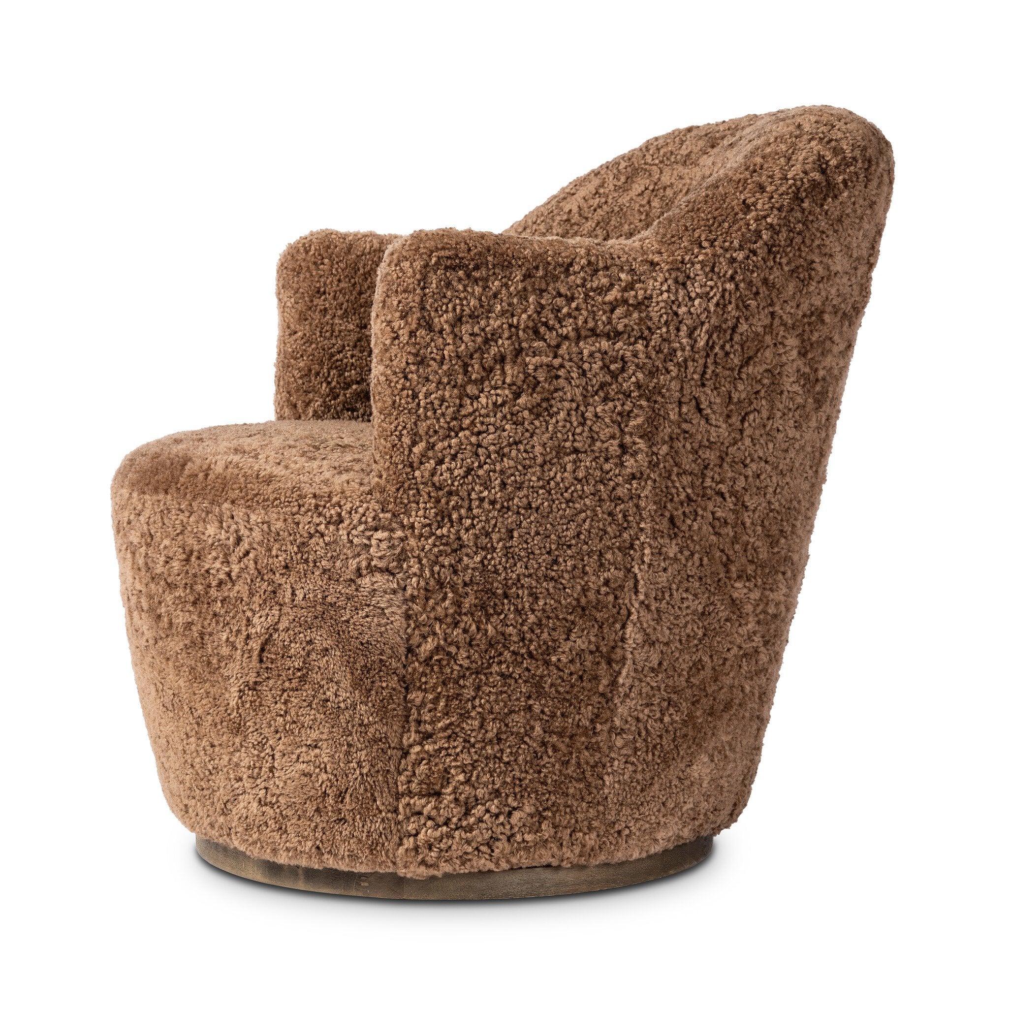 Four Hands Aurora Swivel Chair — Amber Shearling-Distressed Natural