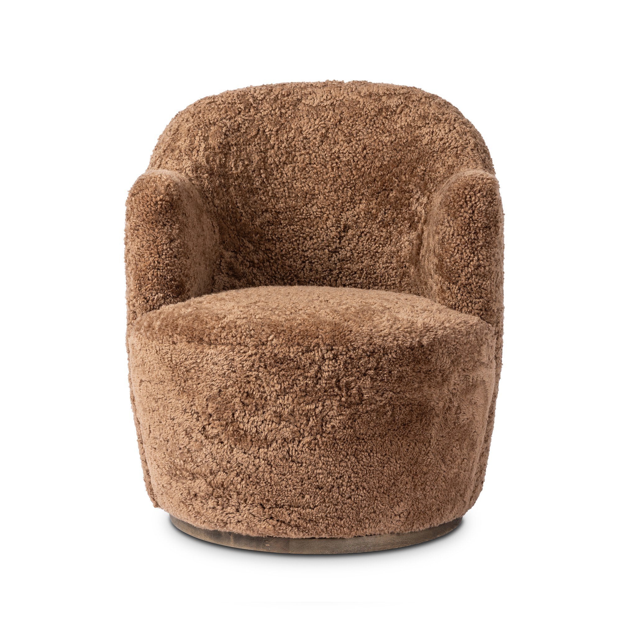 Four Hands Aurora Swivel Chair — Amber Shearling-Distressed Natural
