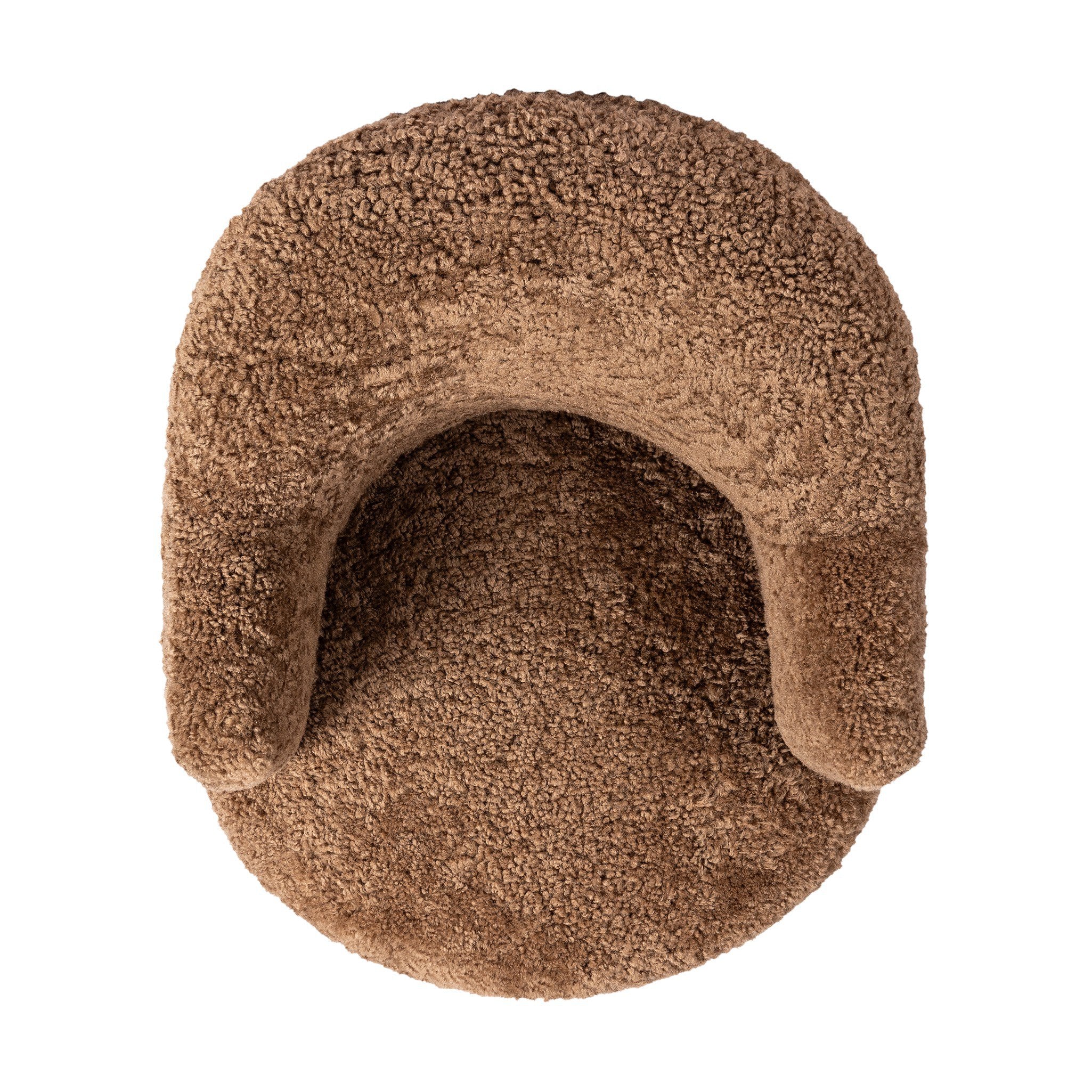Four Hands Aurora Swivel Chair — Amber Shearling-Distressed Natural