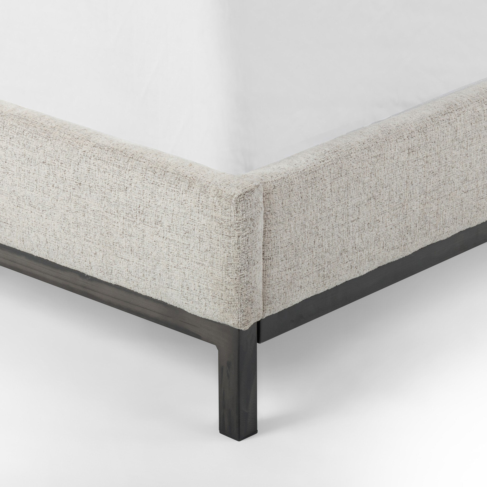 Four Hands Newhall Bed - 55" — Plushtone Linen-Light Gunmetal-King