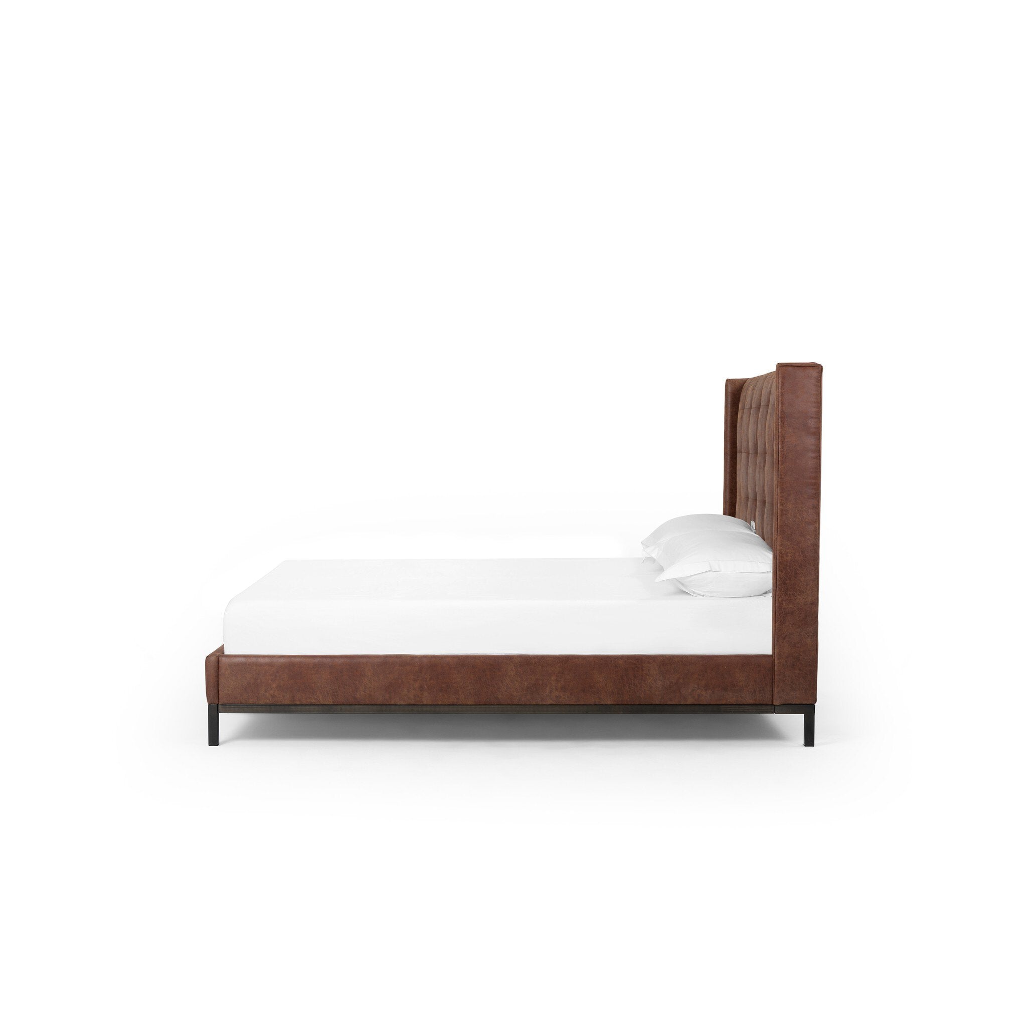 Four Hands Newhall Bed - 55" — Vintage Tobacco-Light Gunmetal-King