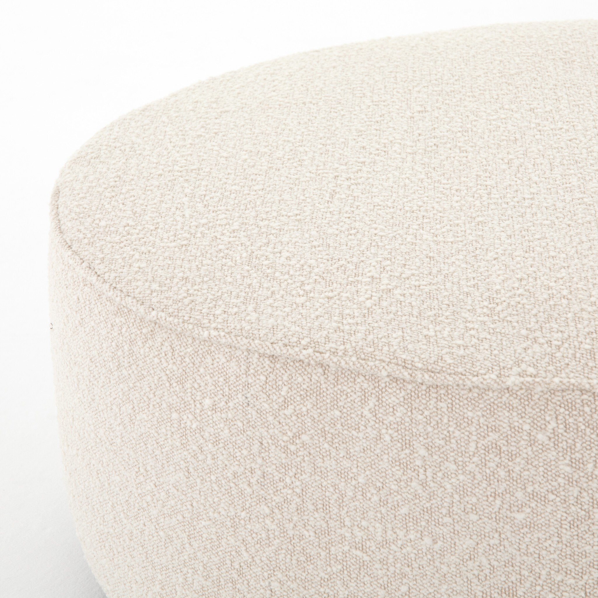 Four Hands Sinclair Large Round Ottoman — Knoll Natural-Distressed Natural