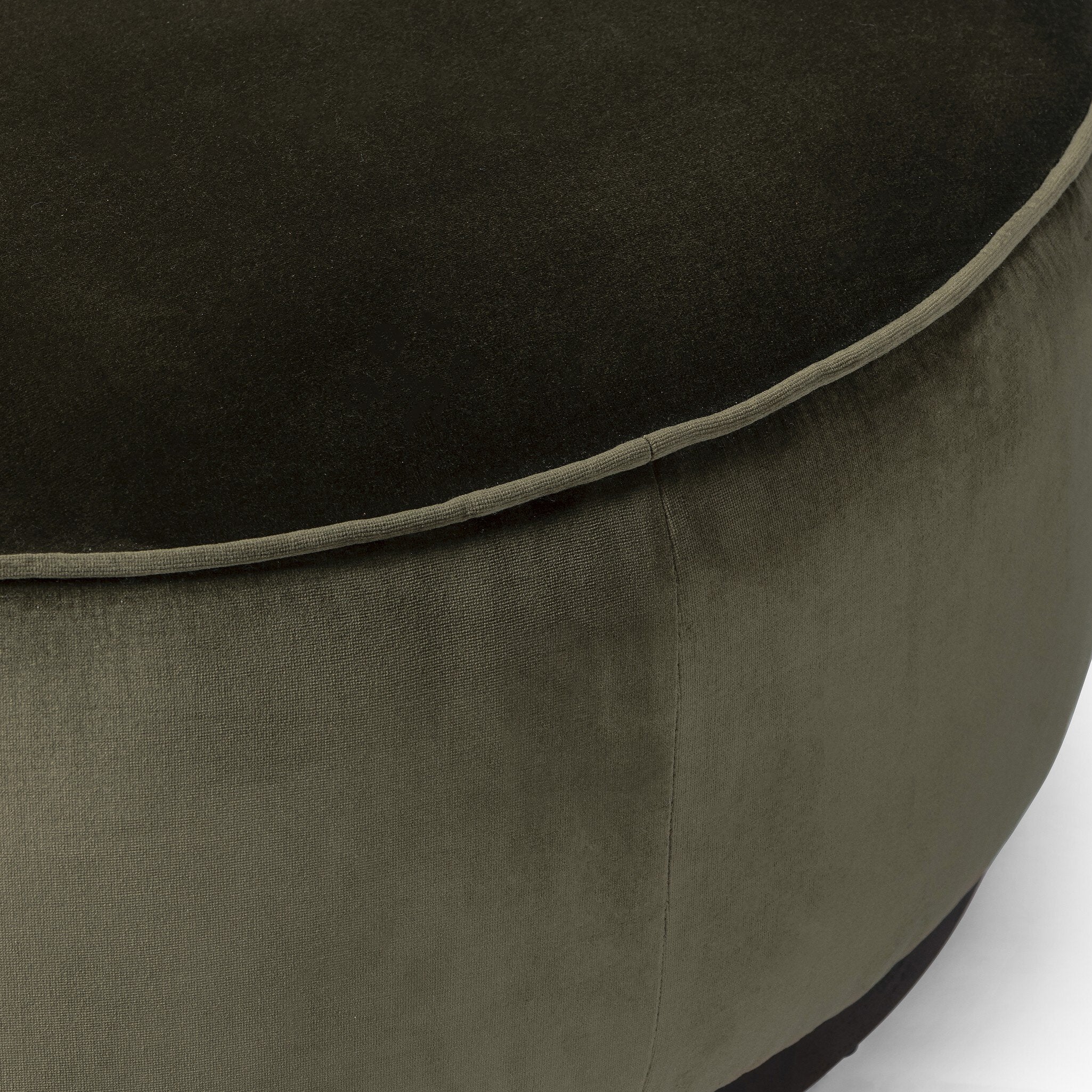 Four Hands Sinclair Large Round Ottoman — Surrey Olive-Sienna Brown
