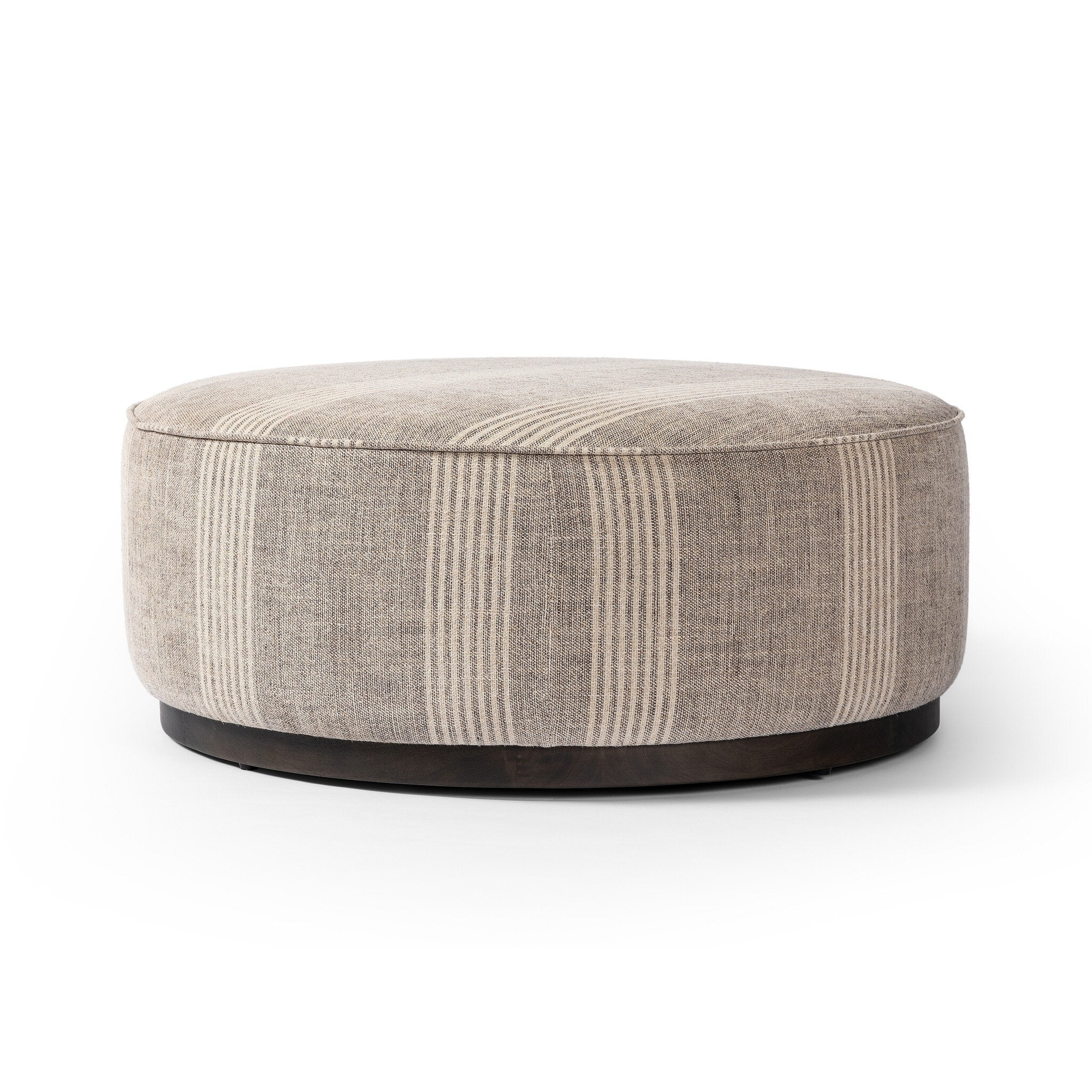 Four Hands Sinclair Large Round Ottoman — Manchester Flint-Sienna Brown