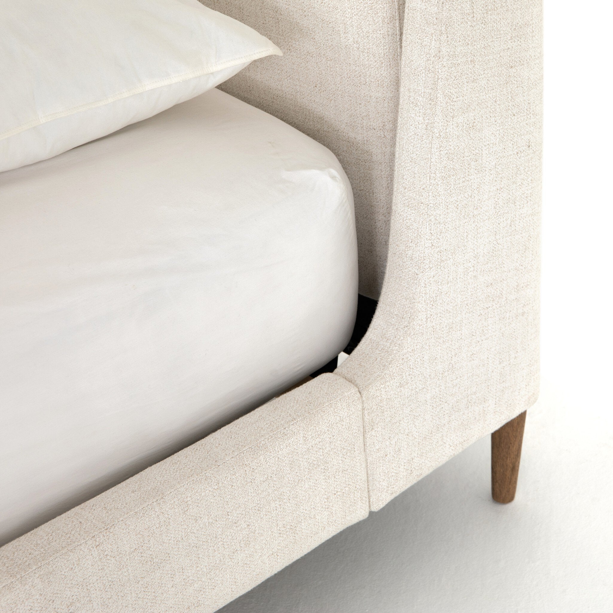 Four Hands Potter Bed — Dover Crescent-Distressed Natural-King