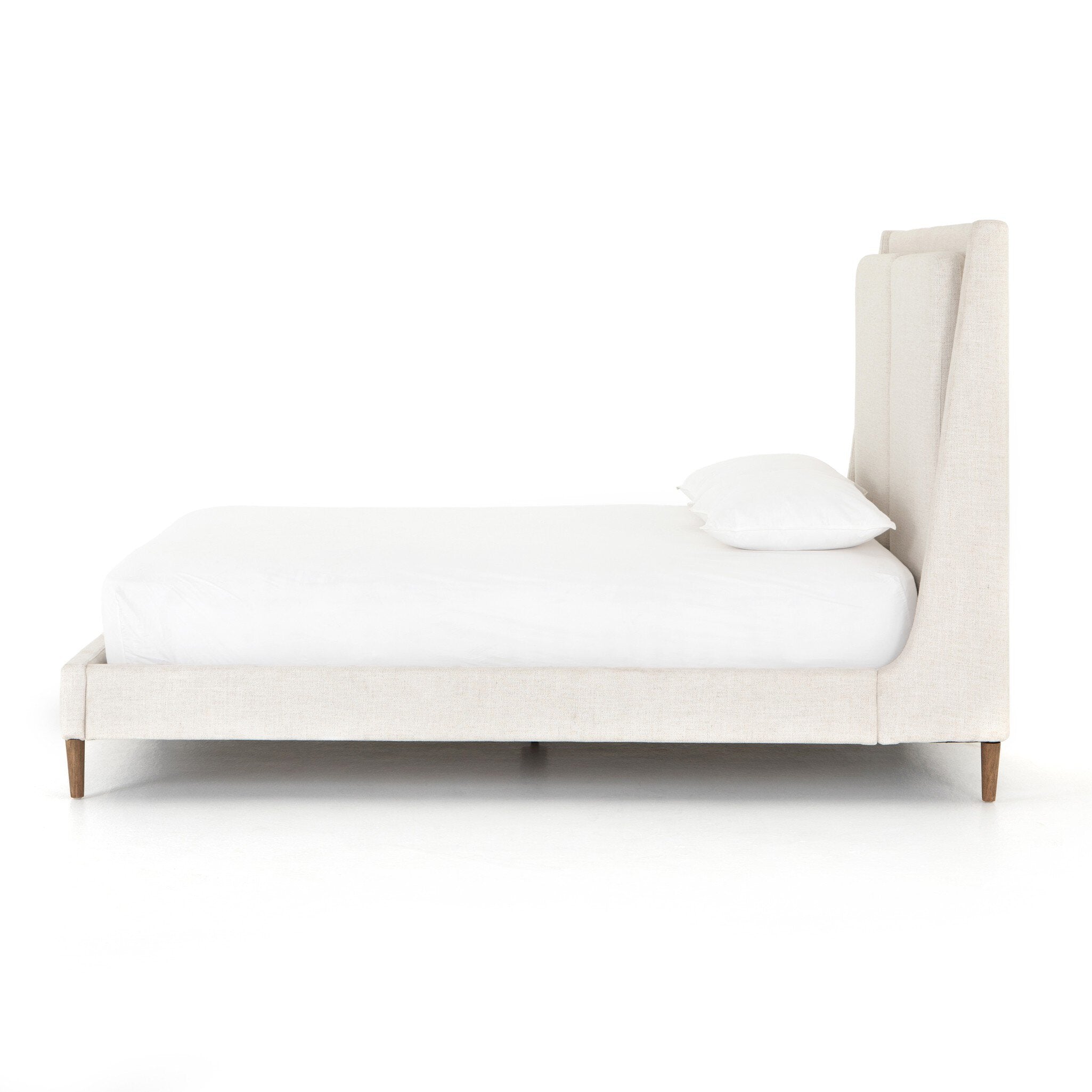 Four Hands Potter Bed — Dover Crescent-Distressed Natural-Queen