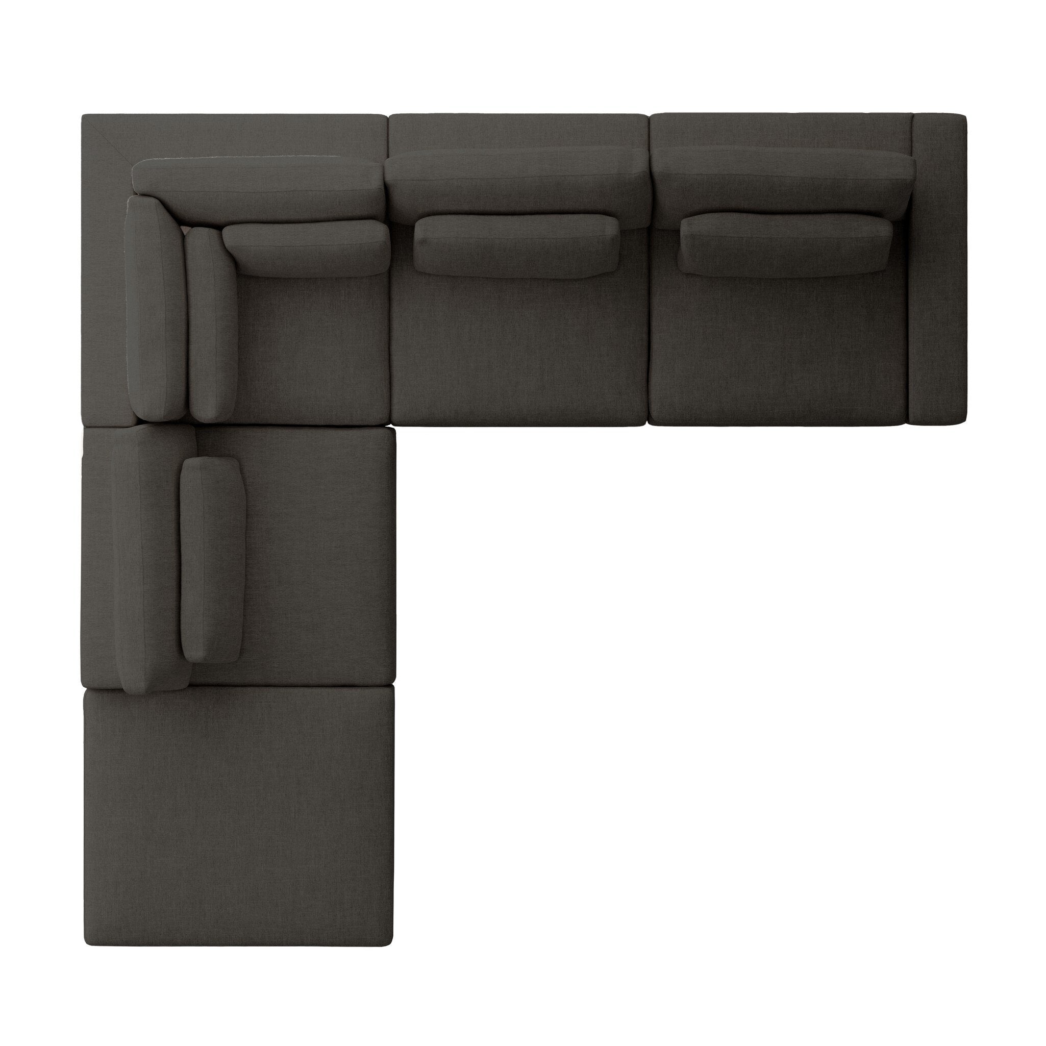 Four Hands Bloor 4-Piece Sectional W/ Ottoman — Landale Charcoal