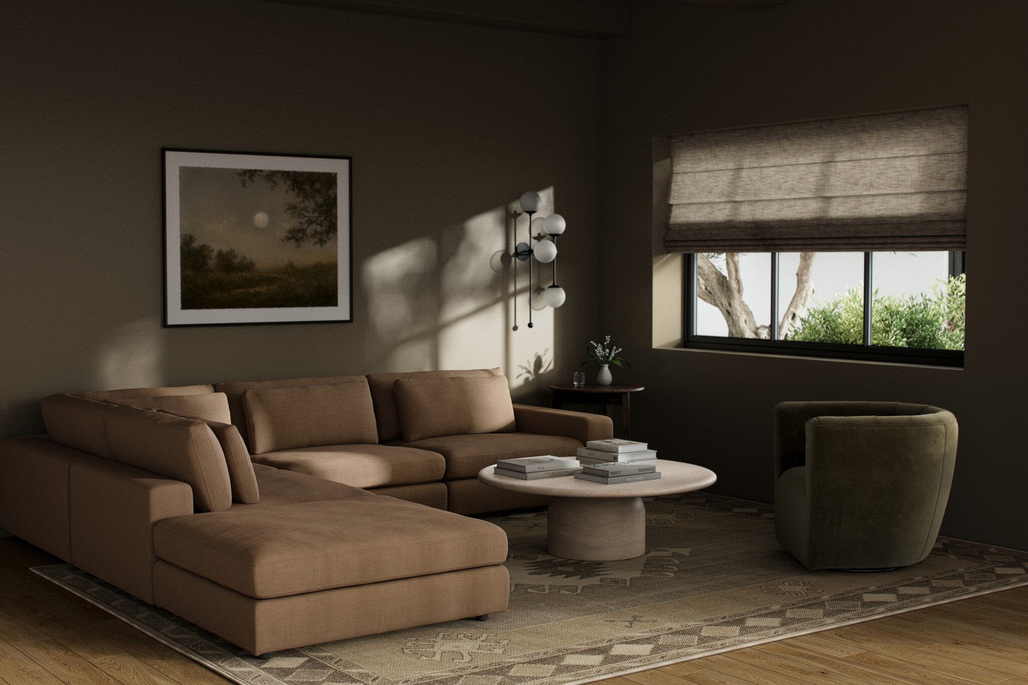 Four Hands Bloor 4-Piece Sectional W/ Ottoman — Savoy Ochre