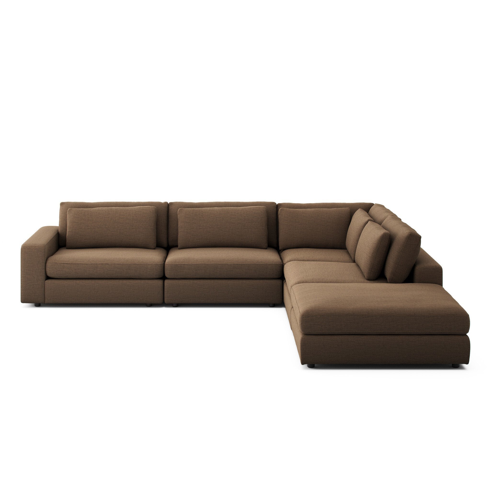 Four Hands Bloor 4-Piece Sectional W/ Ottoman — Crypton Nomad Mushroom