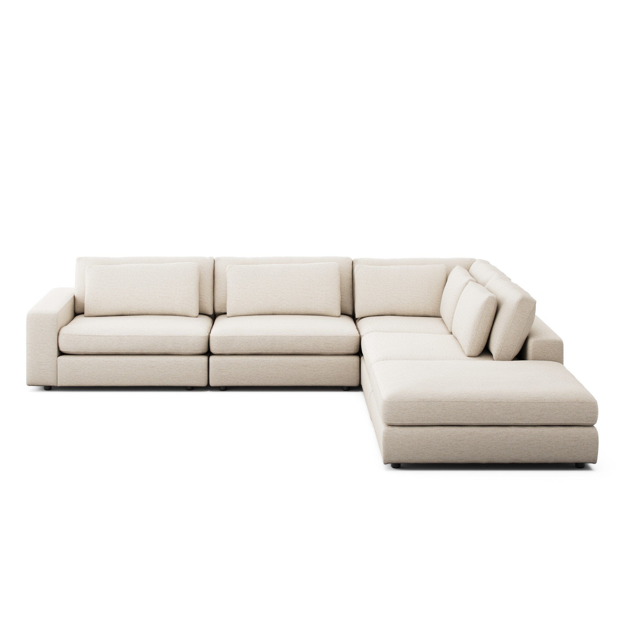 Four Hands Bloor 4-Piece Sectional W/ Ottoman — Crypton Nomad Snow