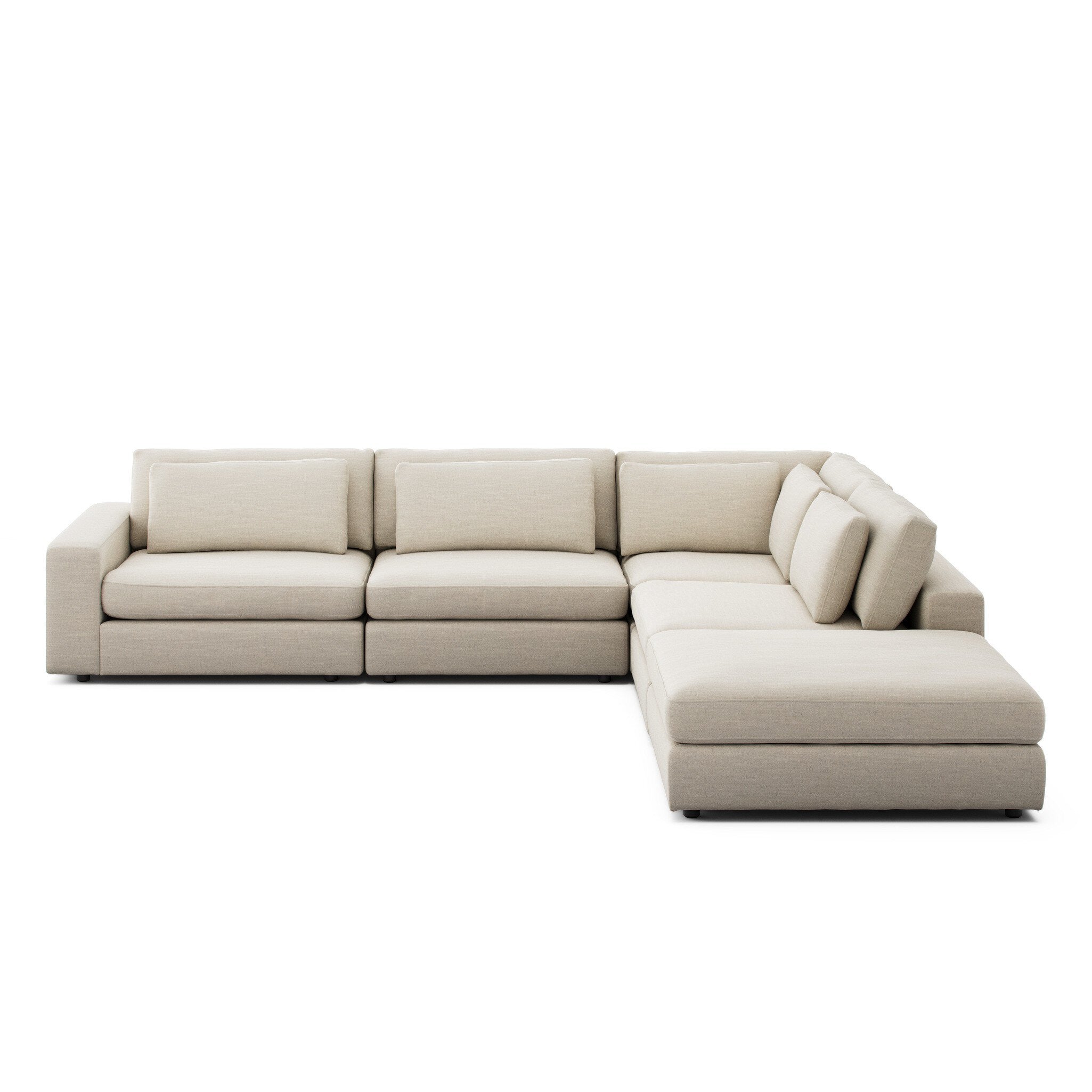 Four Hands Bloor 4-Piece Sectional W/ Ottoman — Savoy Parchment