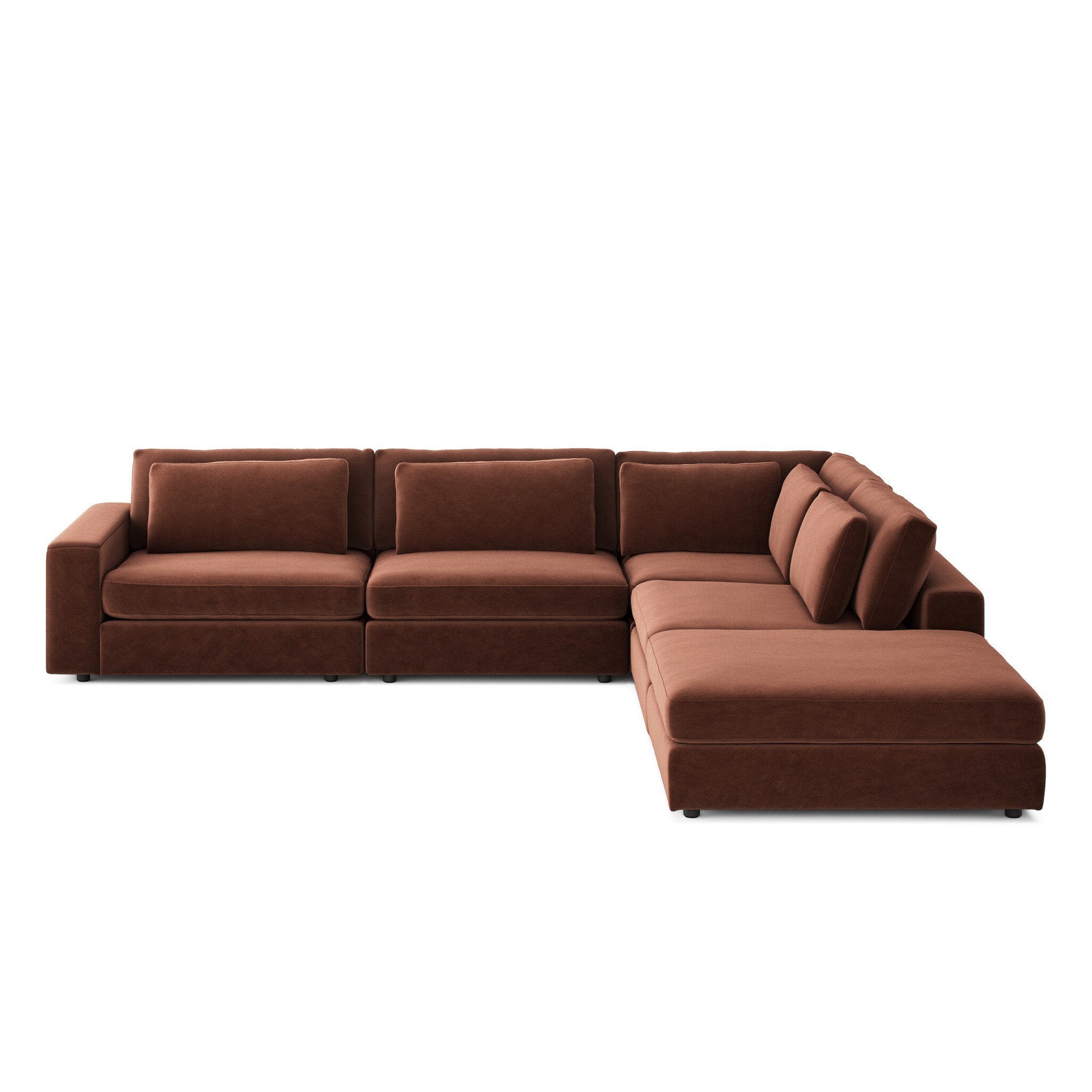 Four Hands Bloor 4-Piece Sectional W/ Ottoman — Surrey Auburn