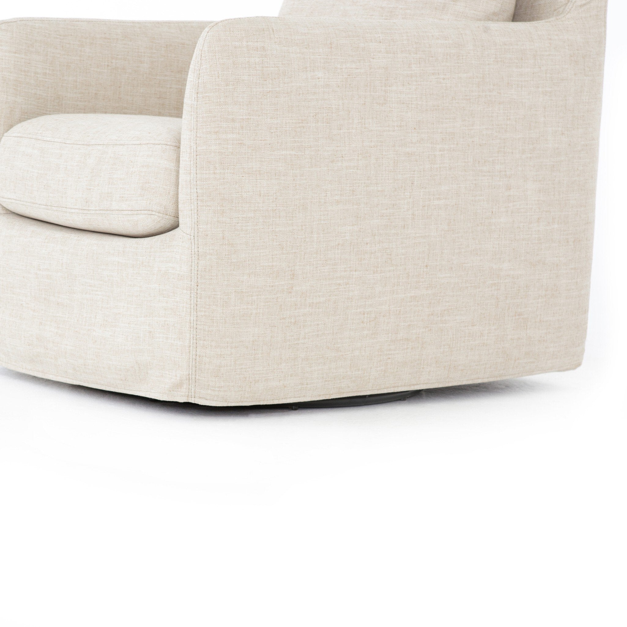 Four Hands Banks Slipcover Swivel Chair — Cambric Ivory