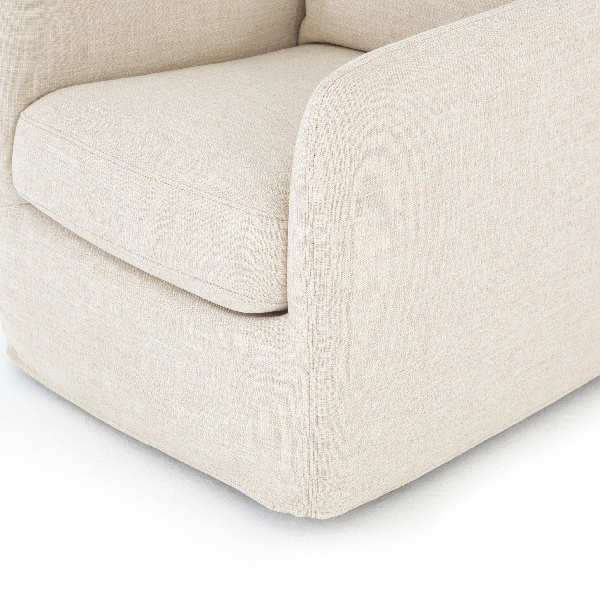 Four Hands Banks Slipcover Swivel Chair - Thumbnail 4