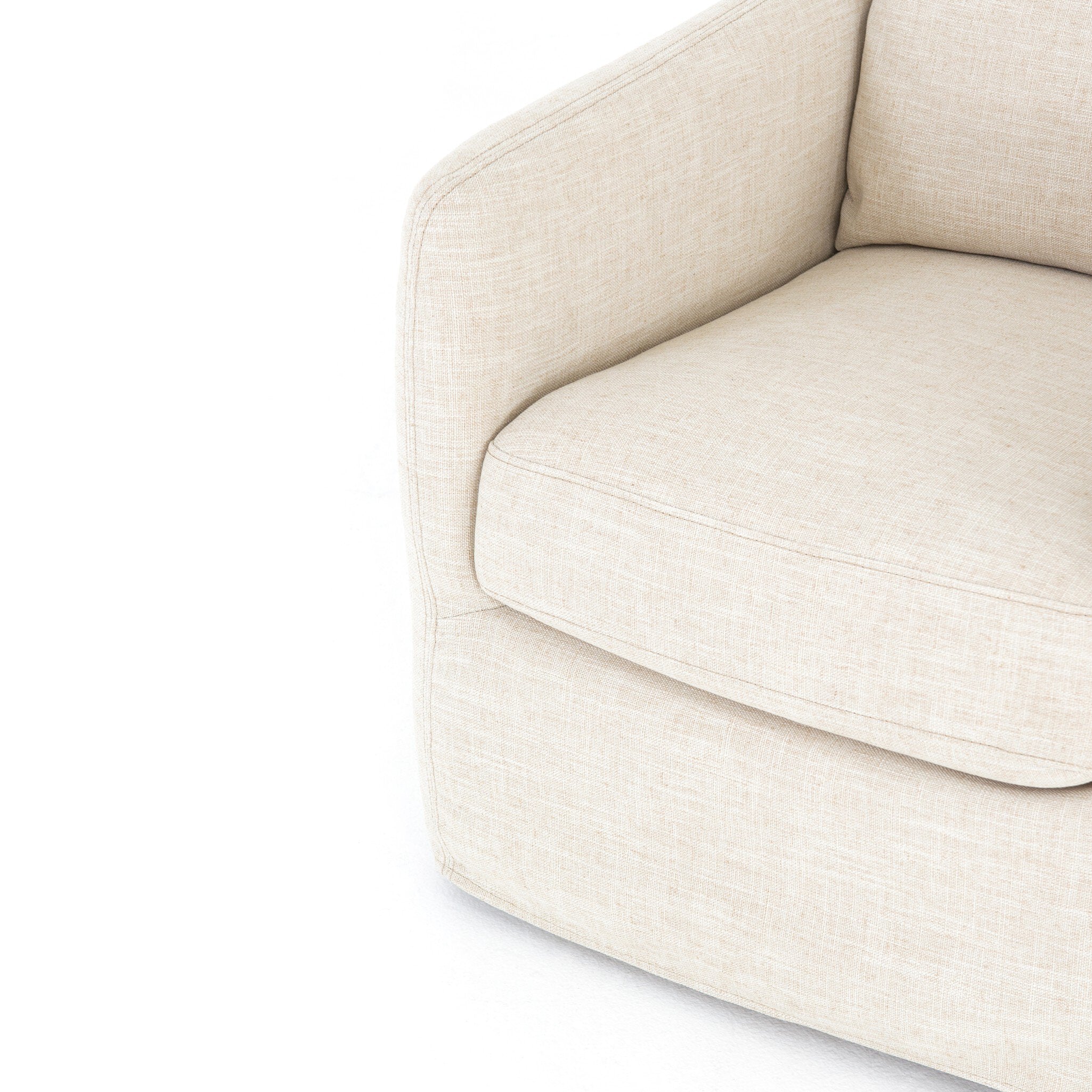 Four Hands Banks Slipcover Swivel Chair — Cambric Ivory