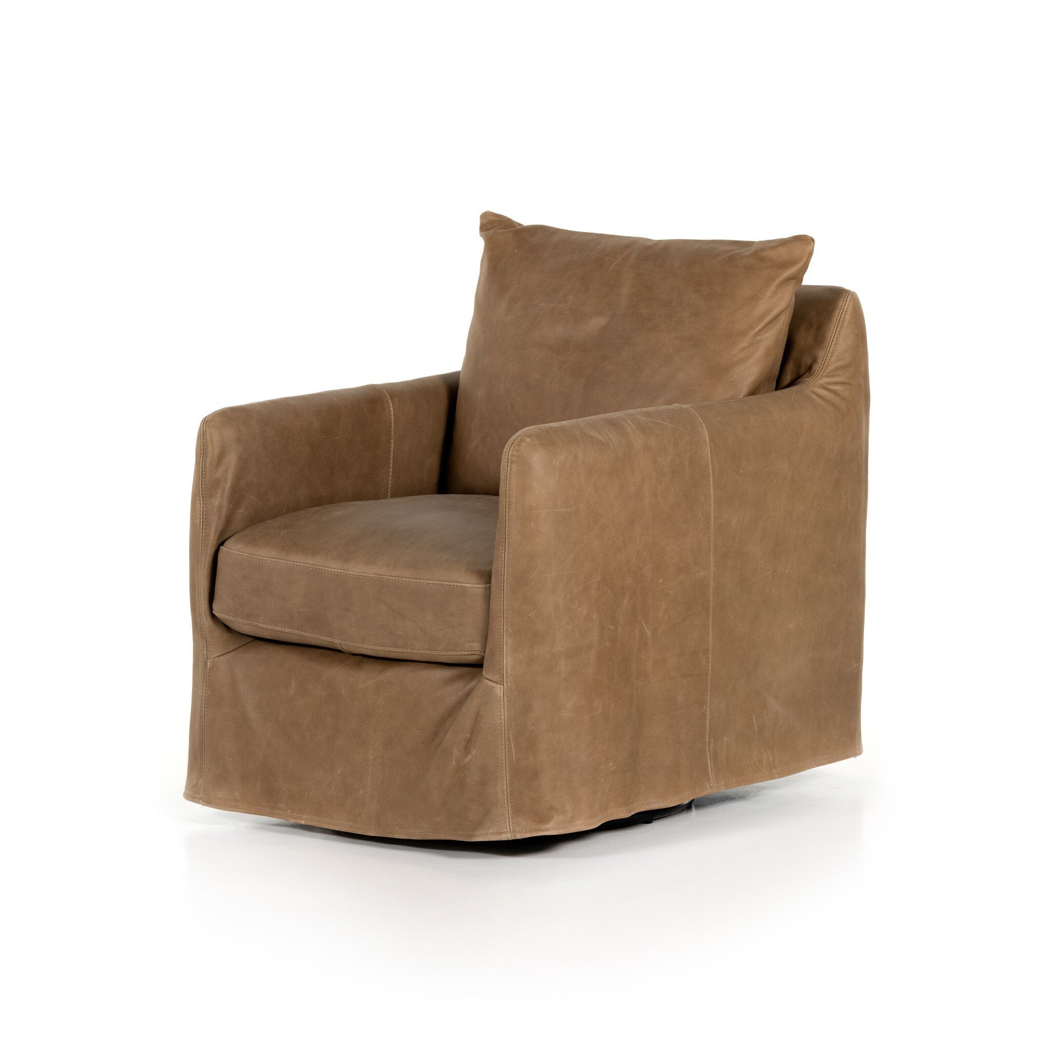 Four Hands Banks Slipcover Swivel Chair — Palermo Drift