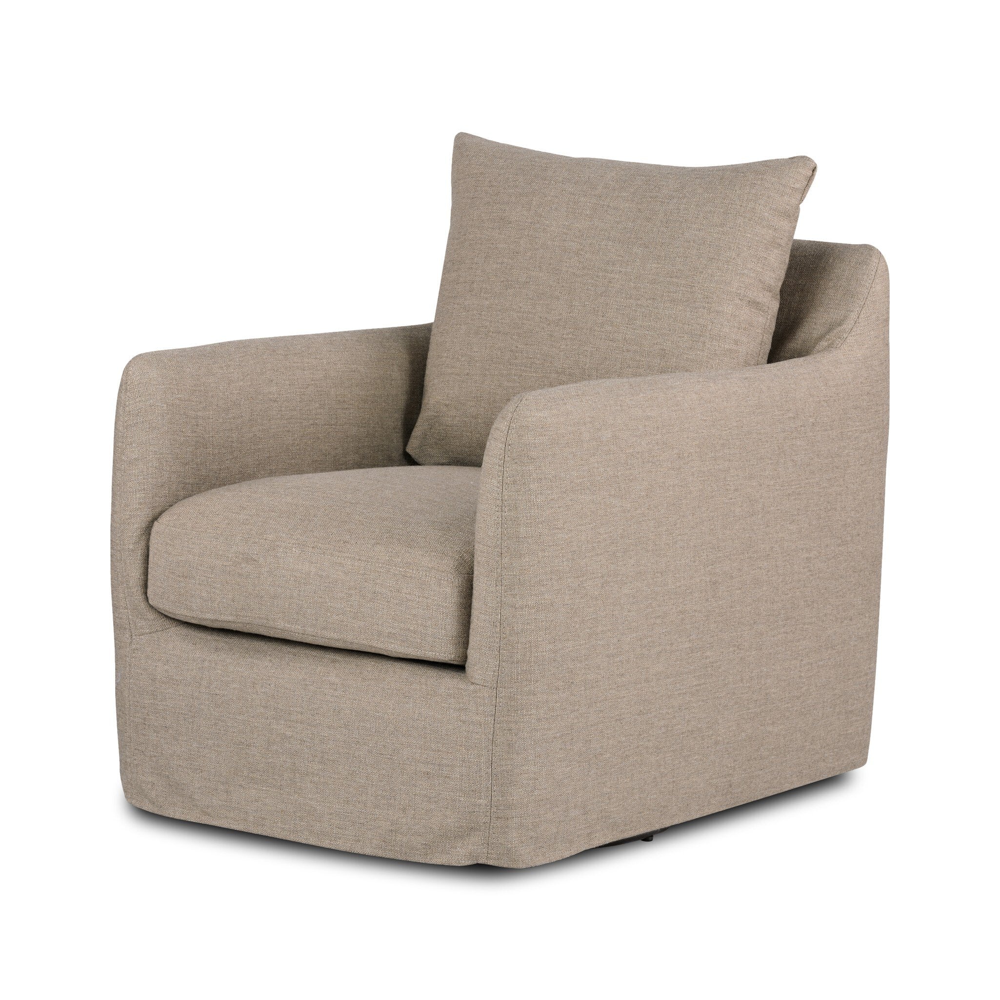 Four Hands Banks Slipcover Swivel Chair — Alcala Taupe