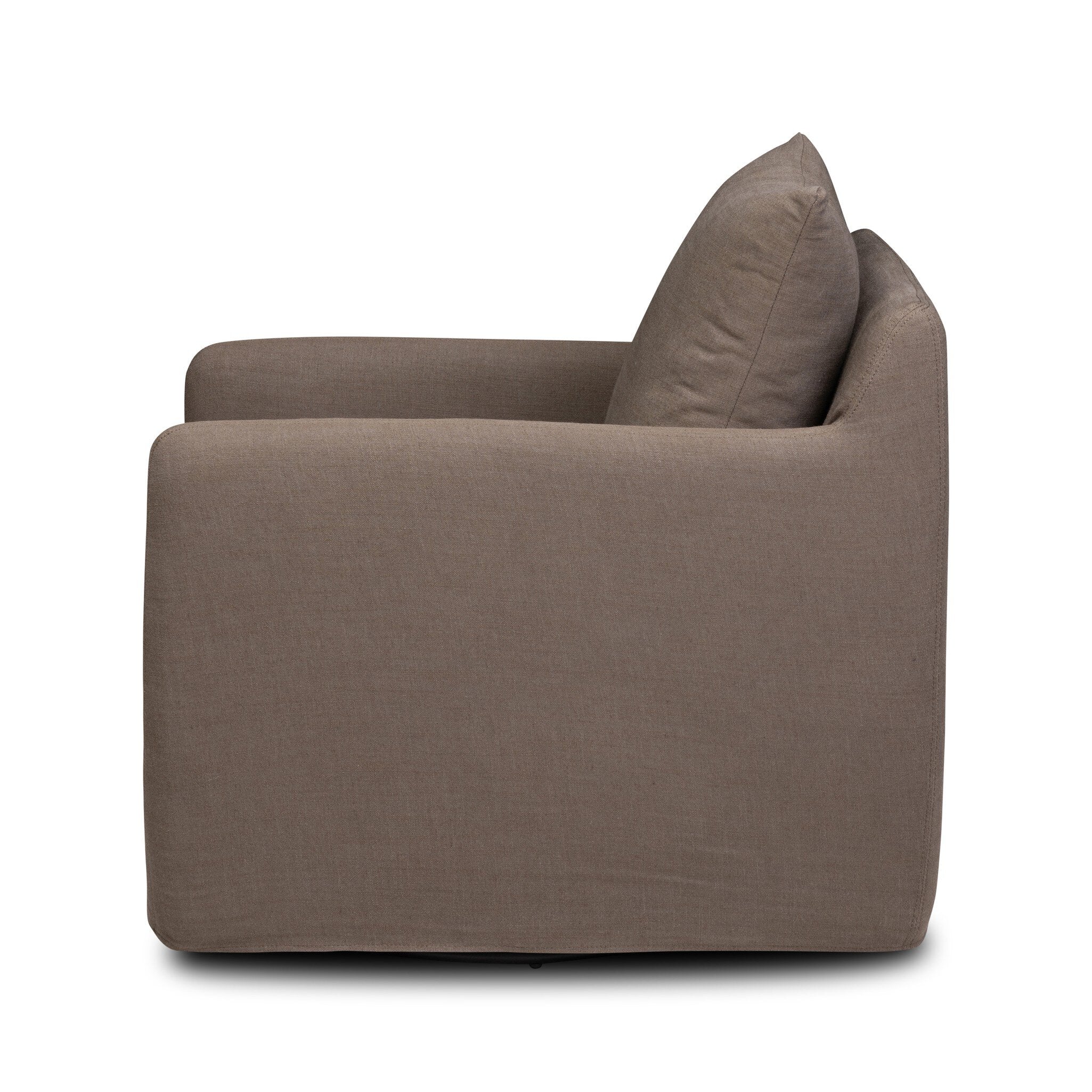 Four Hands Banks Slipcover Swivel Chair — Savoy Coffee