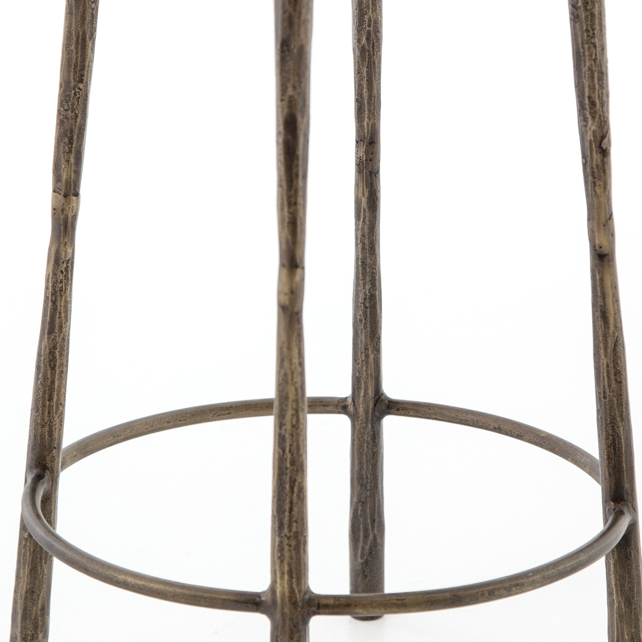 Four Hands Westwood Bar + Counter Stool — Aged Brass-Tapered Hammered Aged Brass-Counter