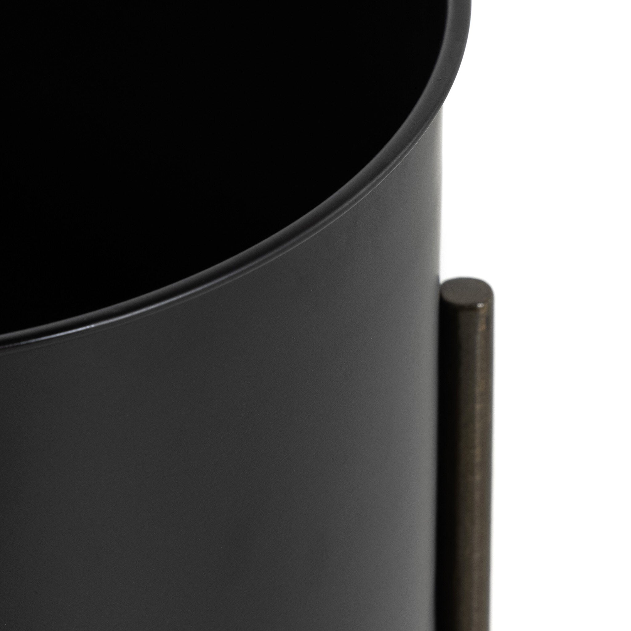 Four Hands Jed Planter — Iron Matte Black-Weathered Brass