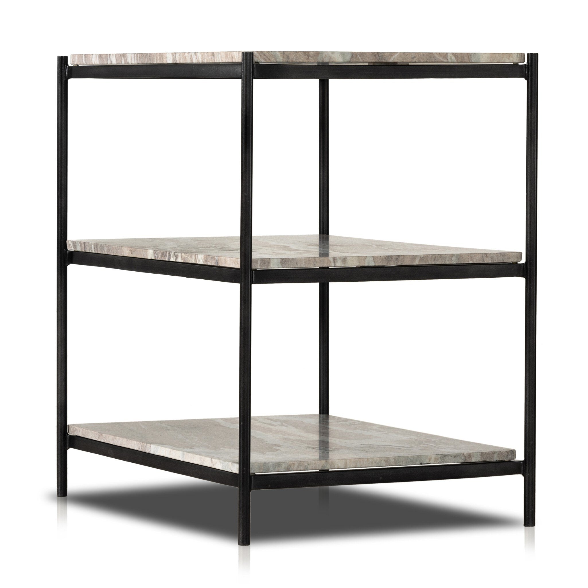 Four Hands Felix Nightstand — Hammered Grey W/Clear Powder Coat-Canyon
