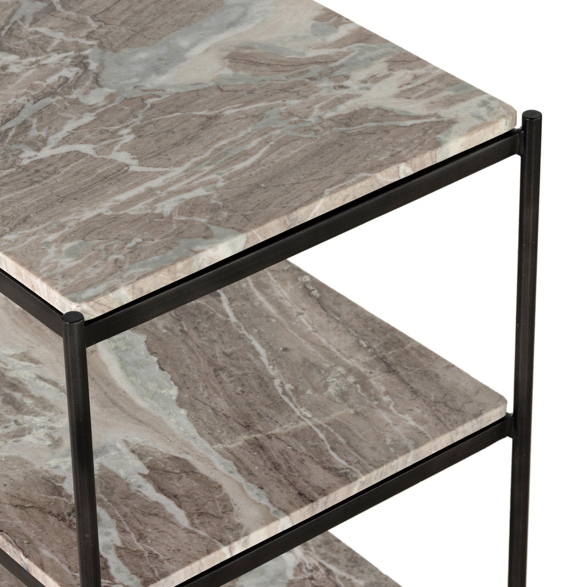 Four Hands Felix Nightstand — Hammered Grey W/Clear Powder Coat-Canyon