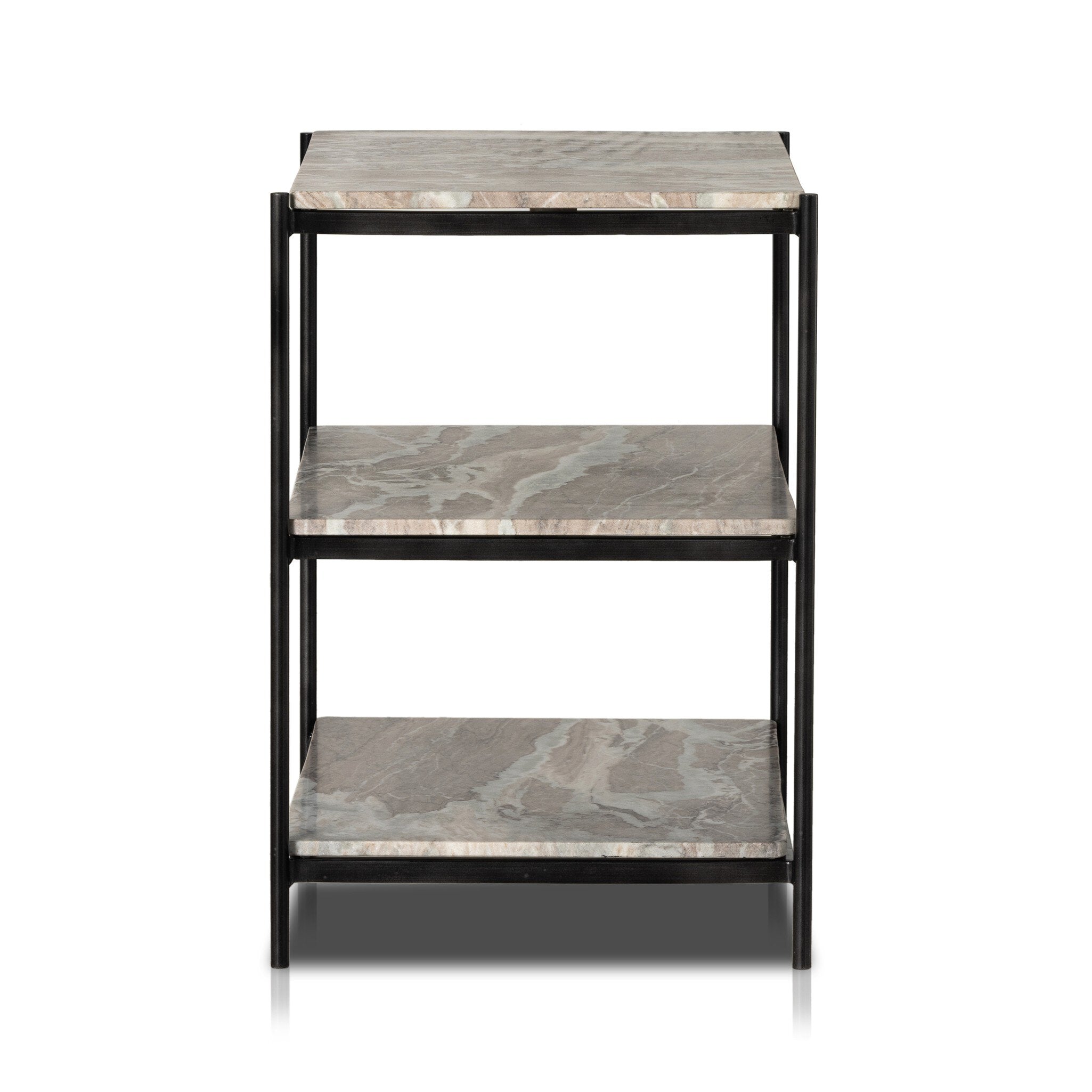 Four Hands Felix Nightstand — Hammered Grey W/Clear Powder Coat-Canyon