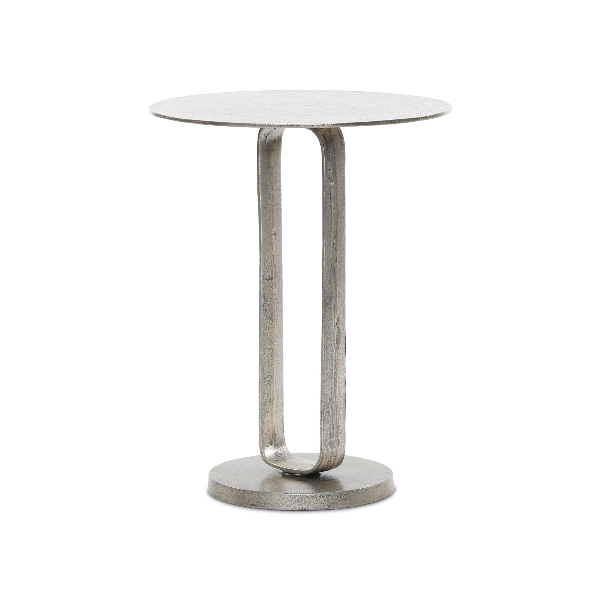 Four Hands Douglas End Table — Raw Antique Nickel
