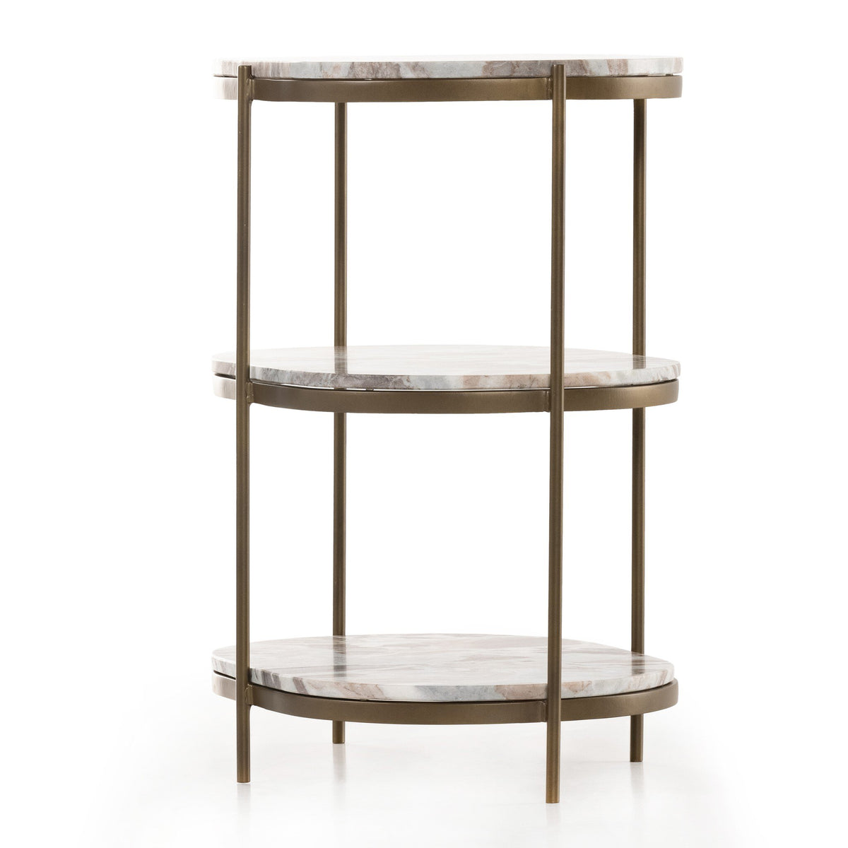 Four Hands Felix Oval Nightstand — Antique Brass-Canyon