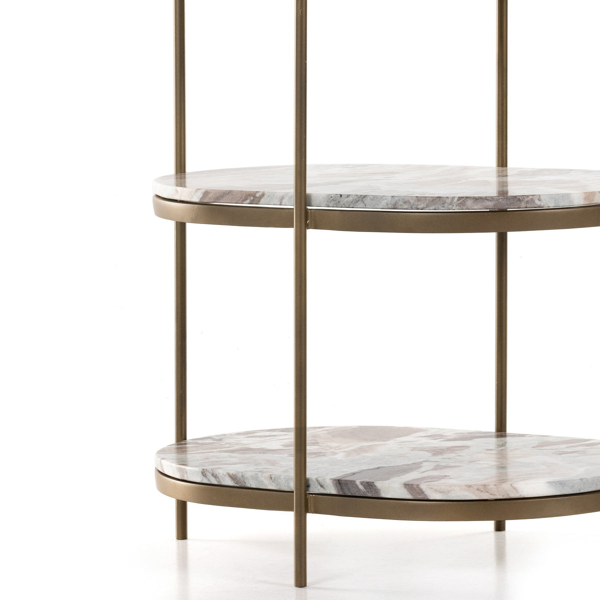 Four Hands Felix Oval Nightstand — Antique Brass-Canyon