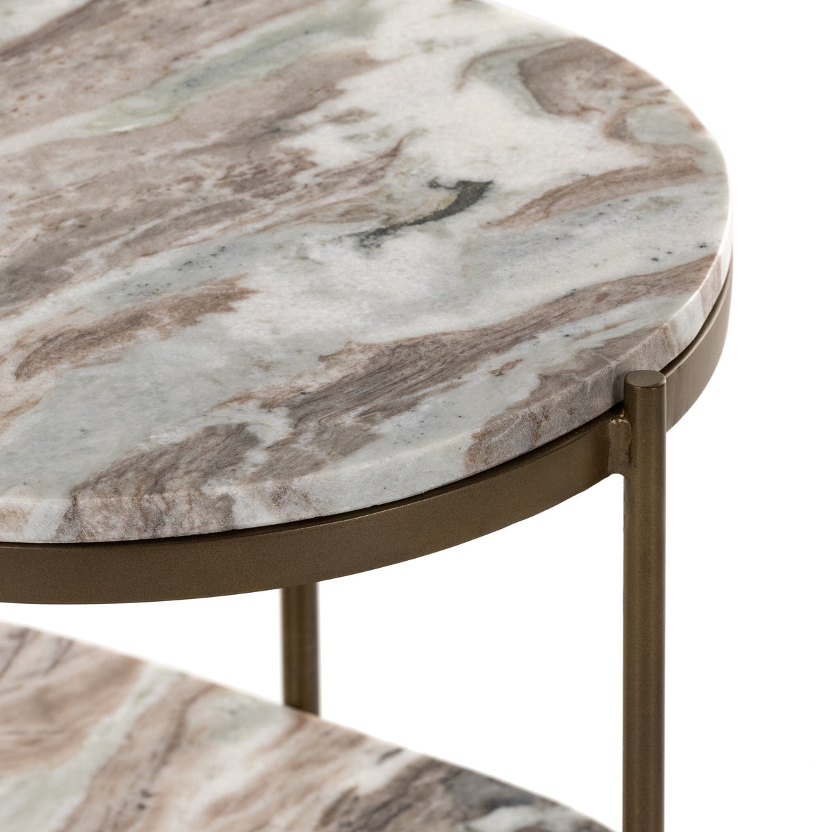 Four Hands Felix Oval Nightstand — Antique Brass-Canyon