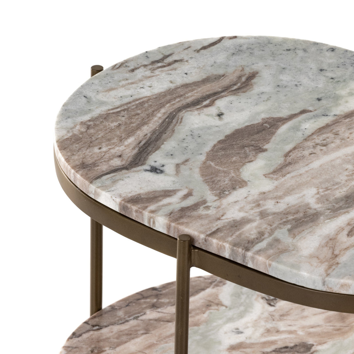Four Hands Felix Oval Nightstand — Antique Brass-Canyon