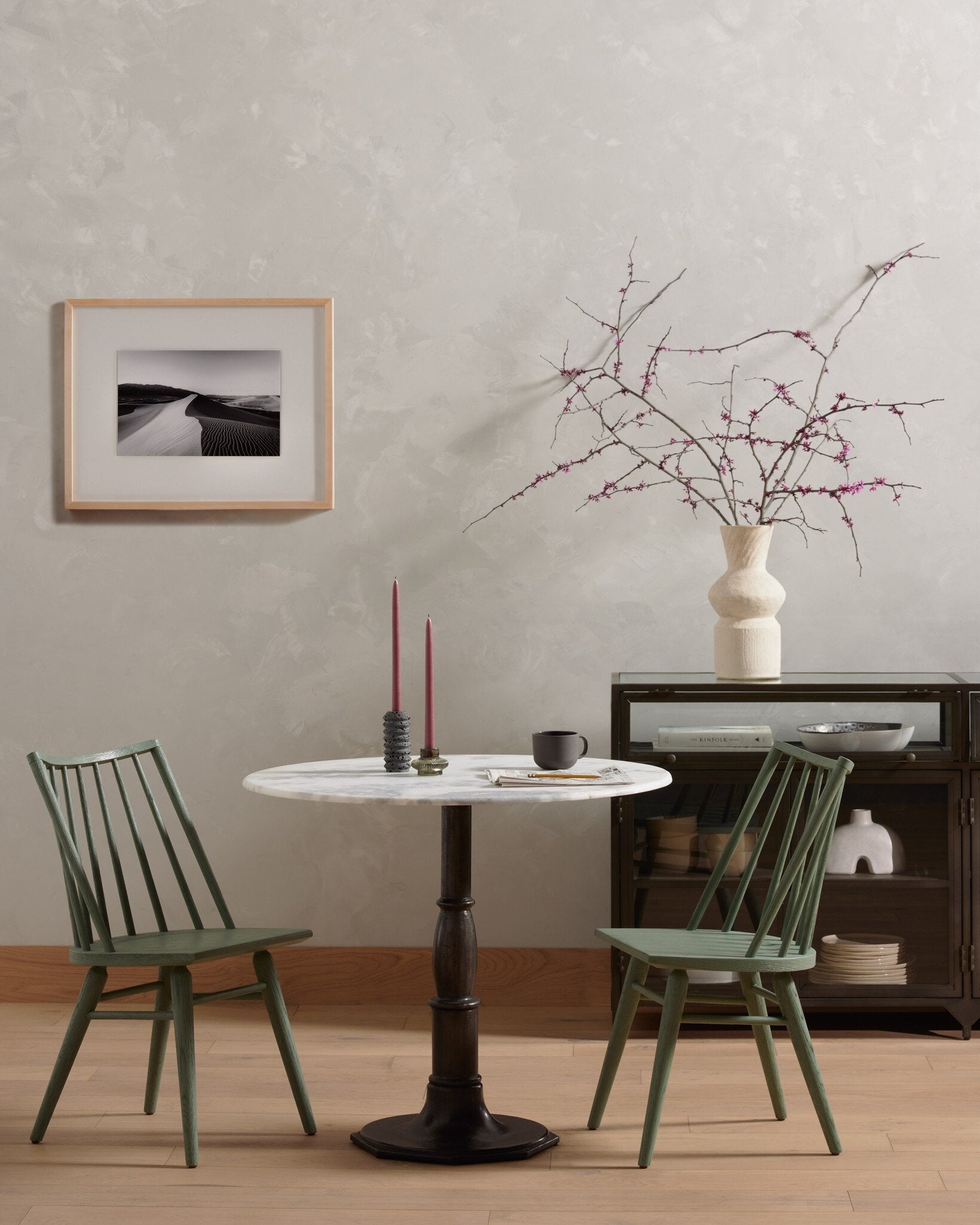 Four Hands Lucy Bistro Table-36" — Carbon Wash-White Marble