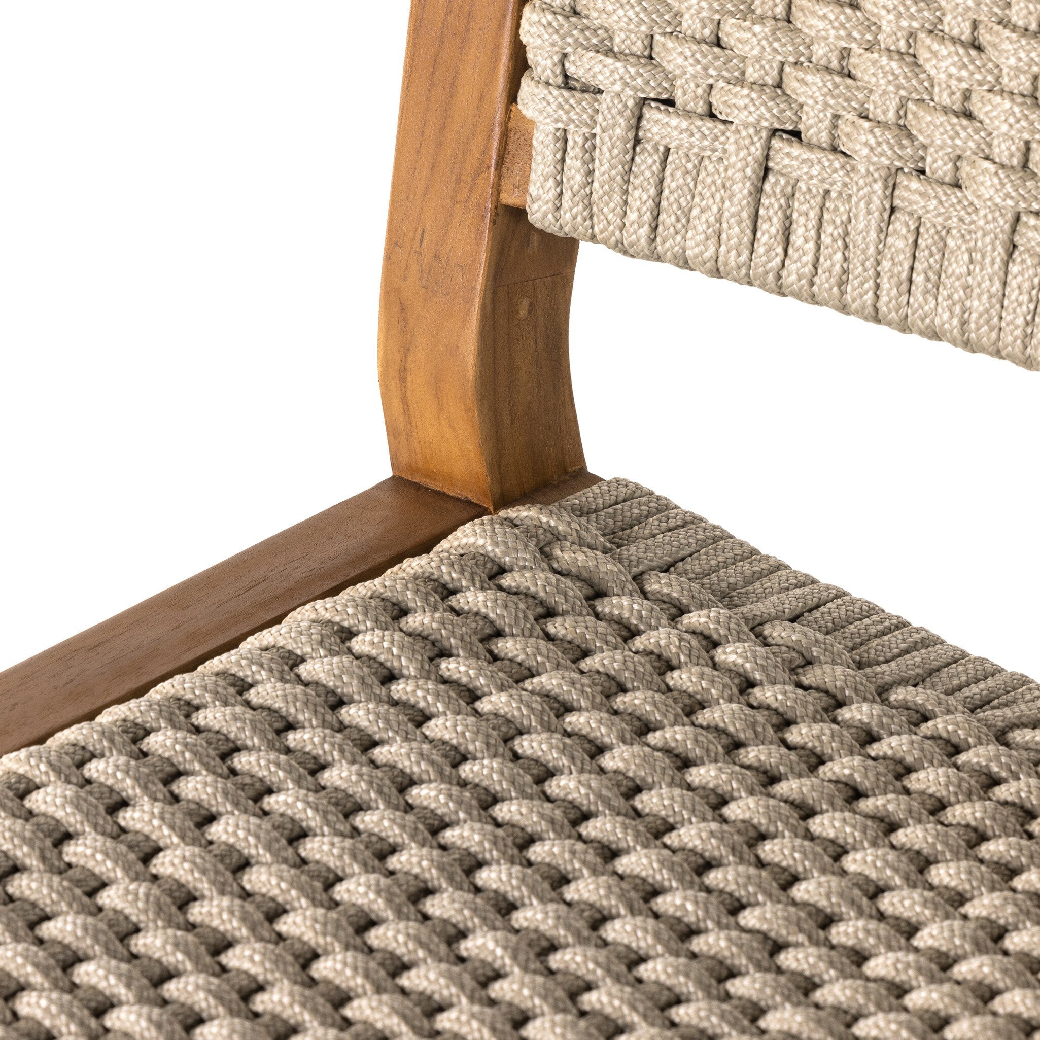 Four Hands Delano Outdoor Bar + Counter Stool — Natural Teak-FSC-Ivory Rope-Bar