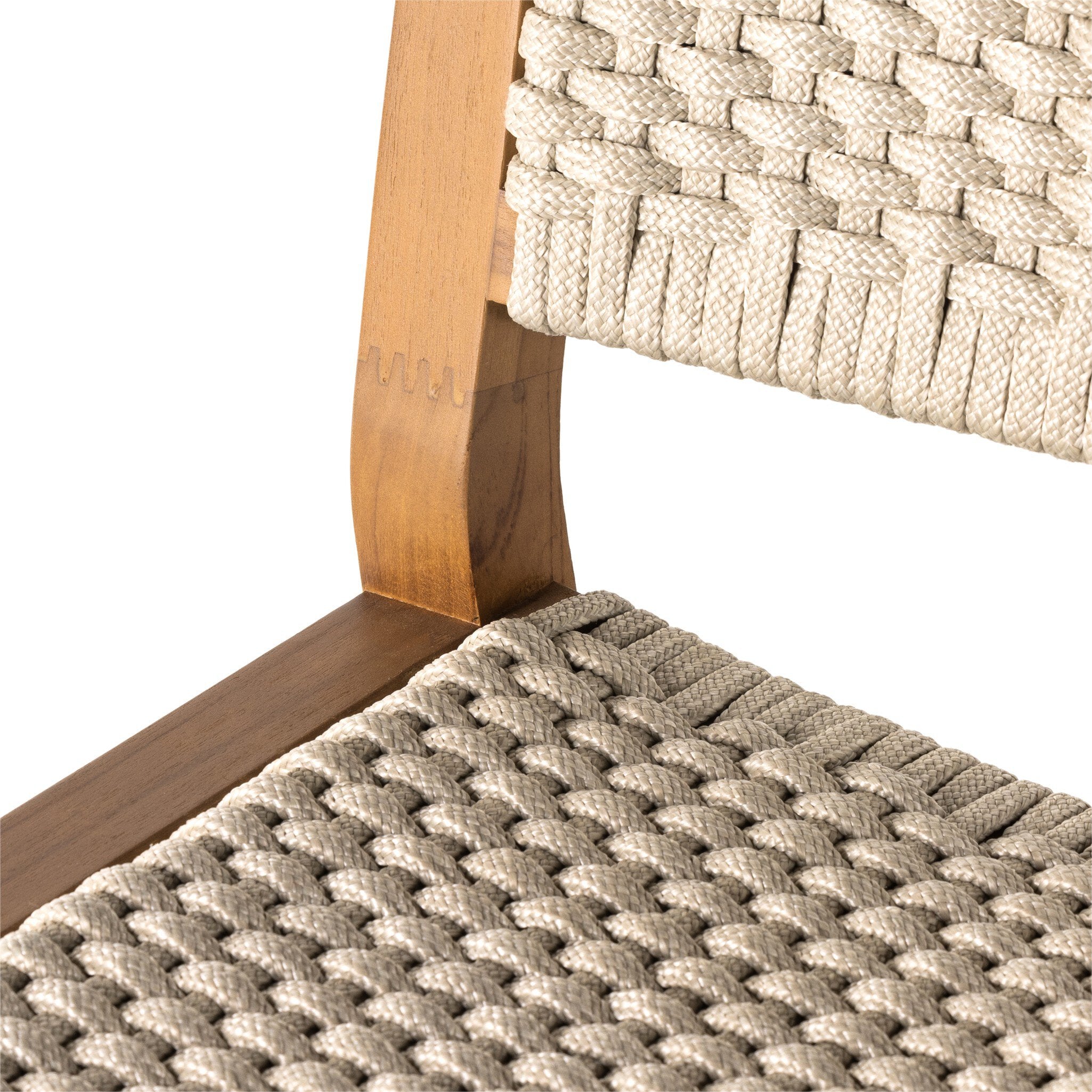 Four Hands Delano Outdoor Bar + Counter Stool — Natural Teak-FSC-Ivory Rope-Counter