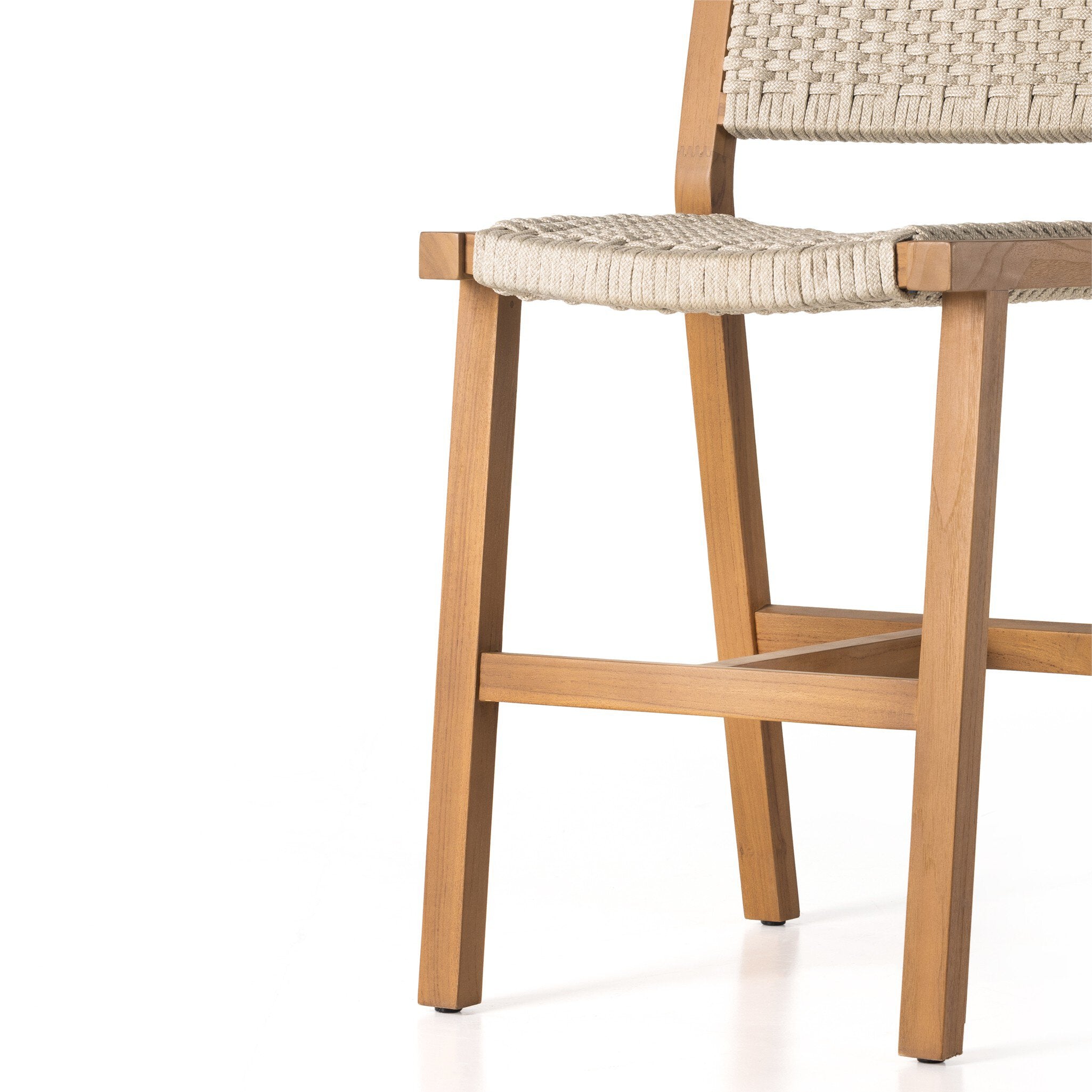 Four Hands Delano Outdoor Bar + Counter Stool — Natural Teak-FSC-Ivory Rope-Counter