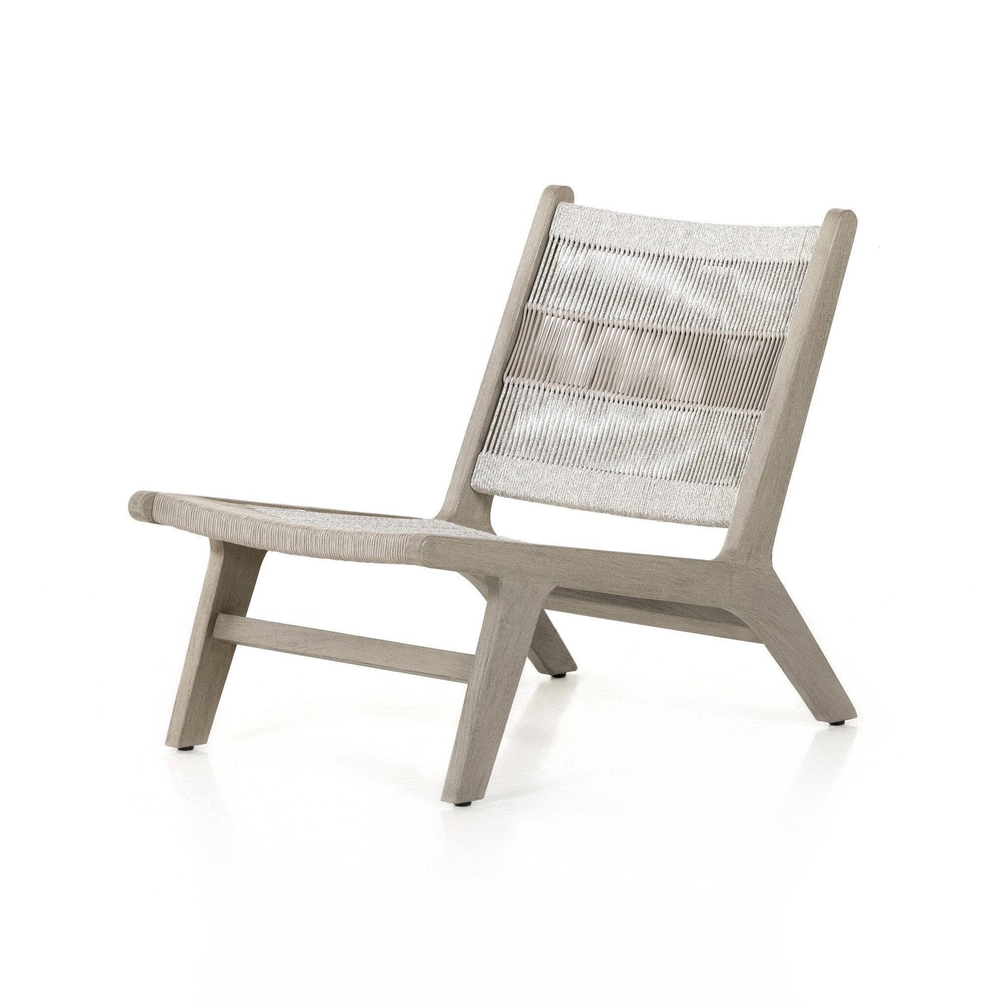 Four Hands Julian Outdoor Chair — Weathered Grey-FSC-Heathered Grey Rope-Grey Rope