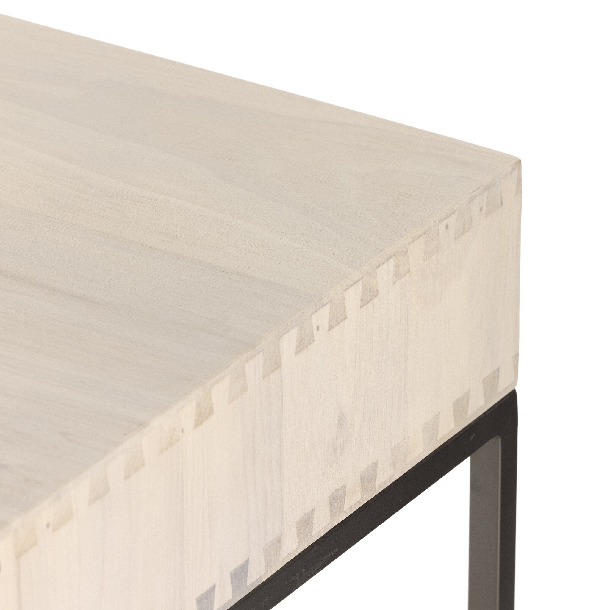 Four Hands Trey Modular Writing Desk — Dove Poplar-Natural Iron-Toffee Leather