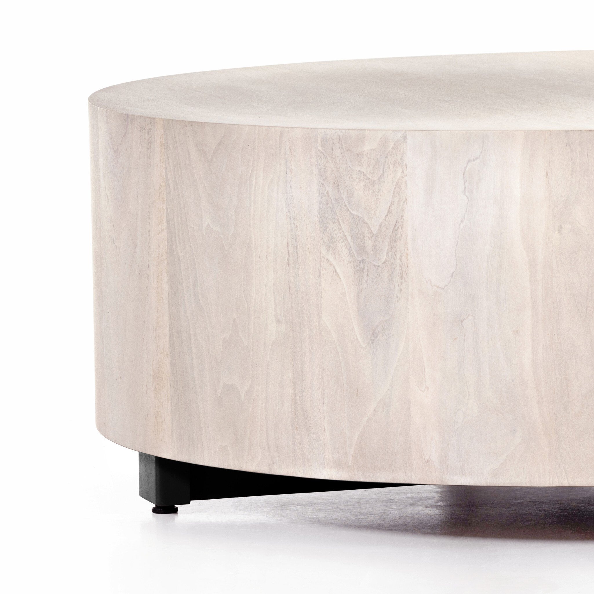 Four Hands Hudson Round Coffee Table — Ashen Walnut-Black Pine