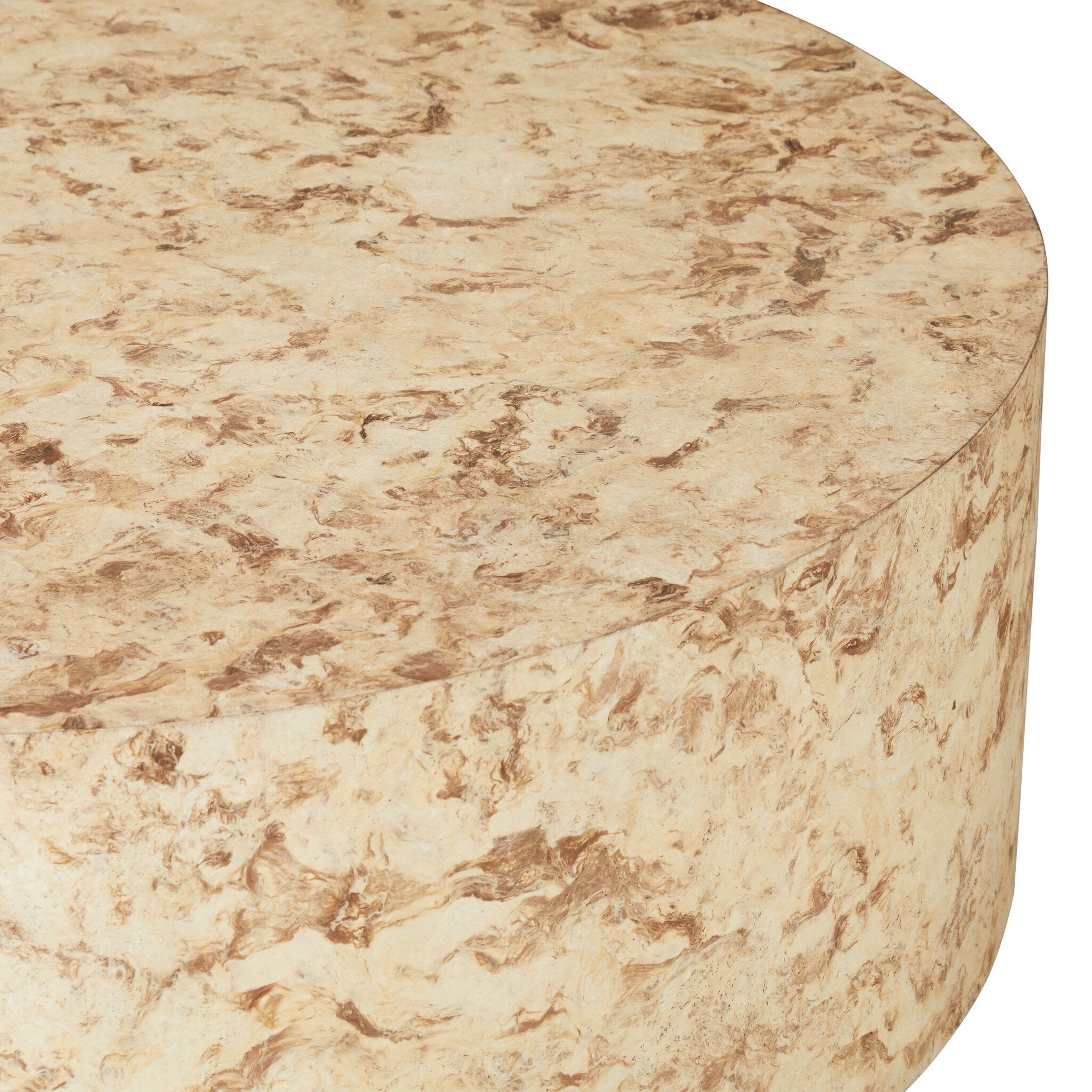 Four Hands Hudson Round Coffee Table — Bark Paper-Black Pine