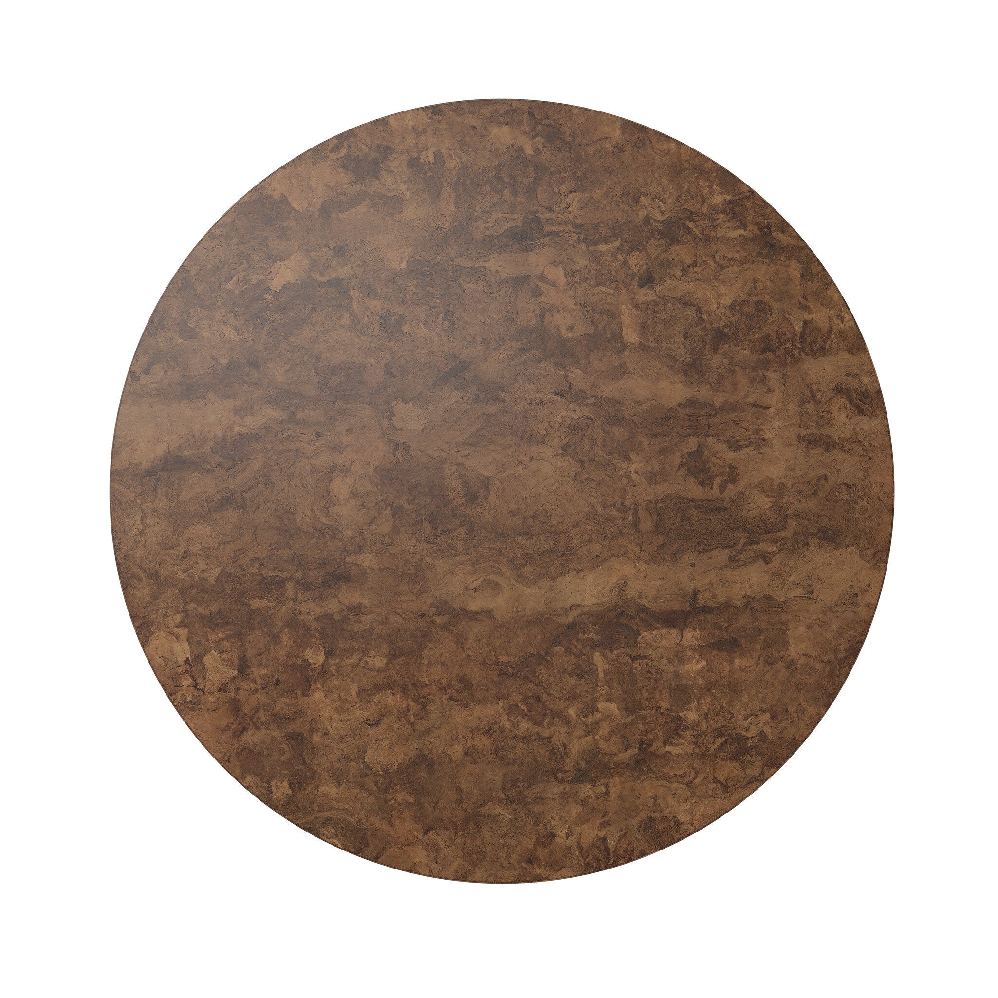 Four Hands Hudson Round Coffee Table — Dark Bark Paper-Black Pine-Smoked Oak Veneer