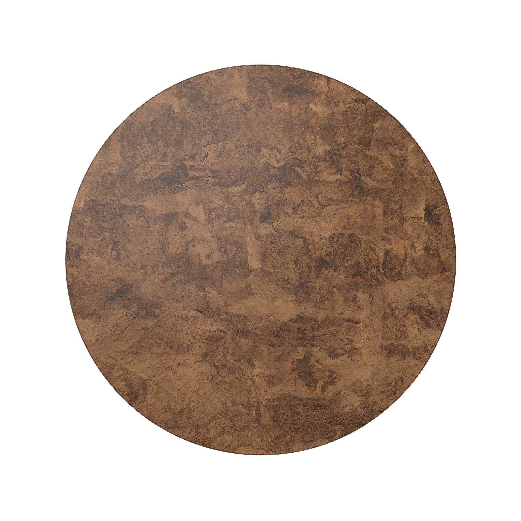 Four Hands Hudson Round End Table — Dark Bark Paper-Black Pine-Smoked Oak Veneer