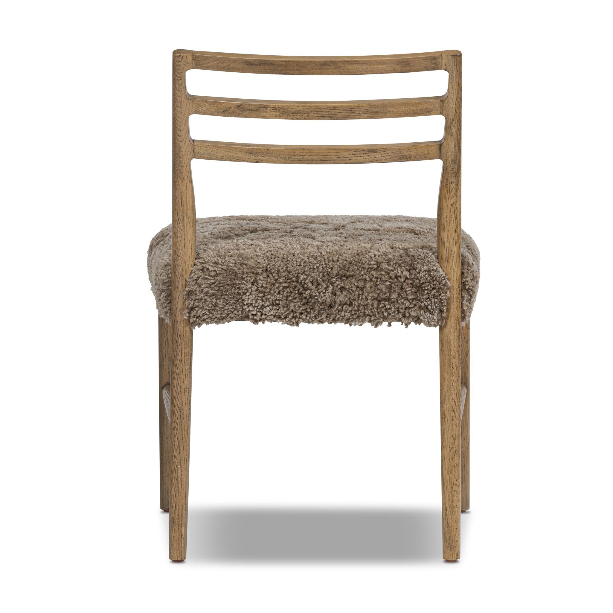 Four Hands Glenmore Dining Chair — Taupe Shearling-Smoked Oak