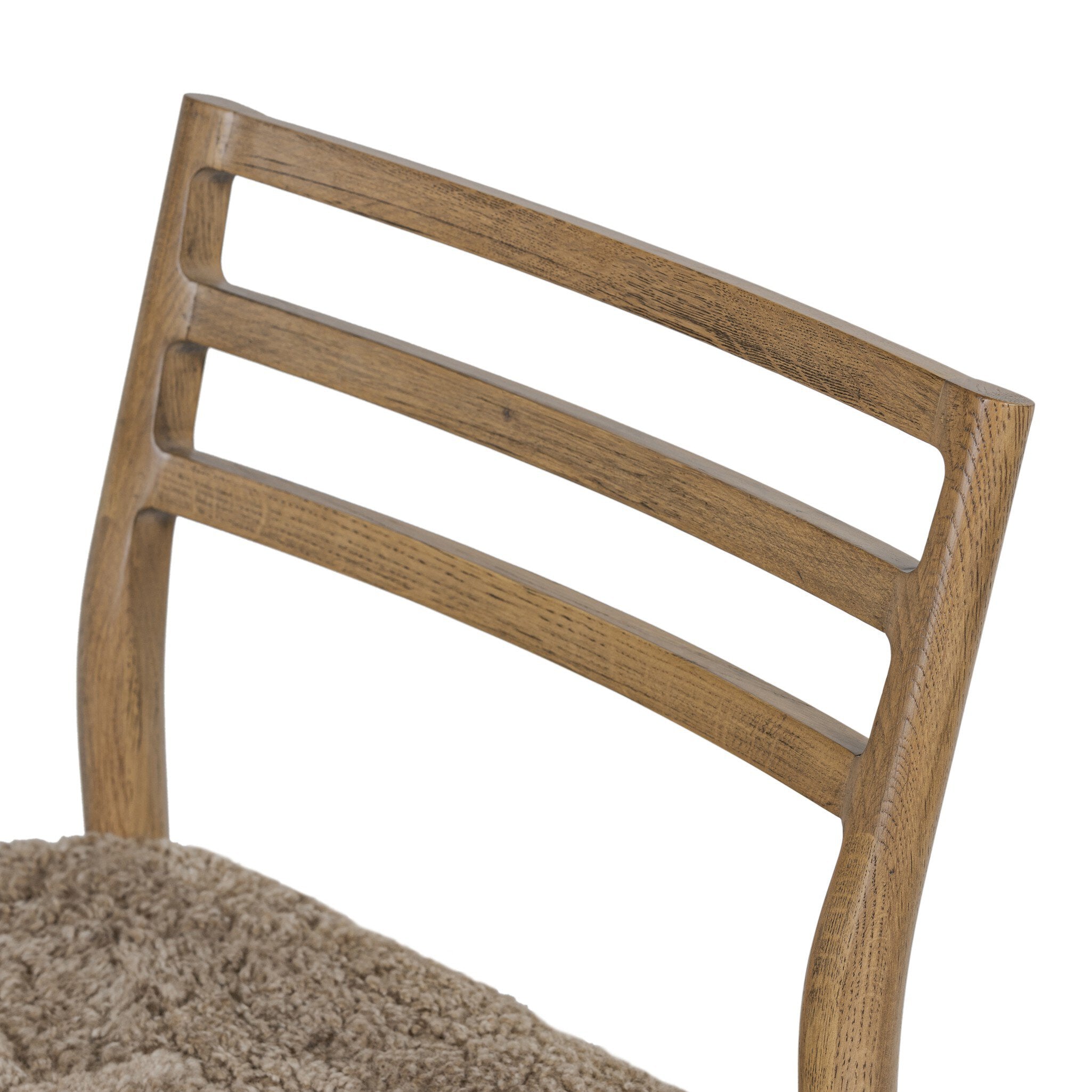 Four Hands Glenmore Dining Chair — Taupe Shearling-Smoked Oak