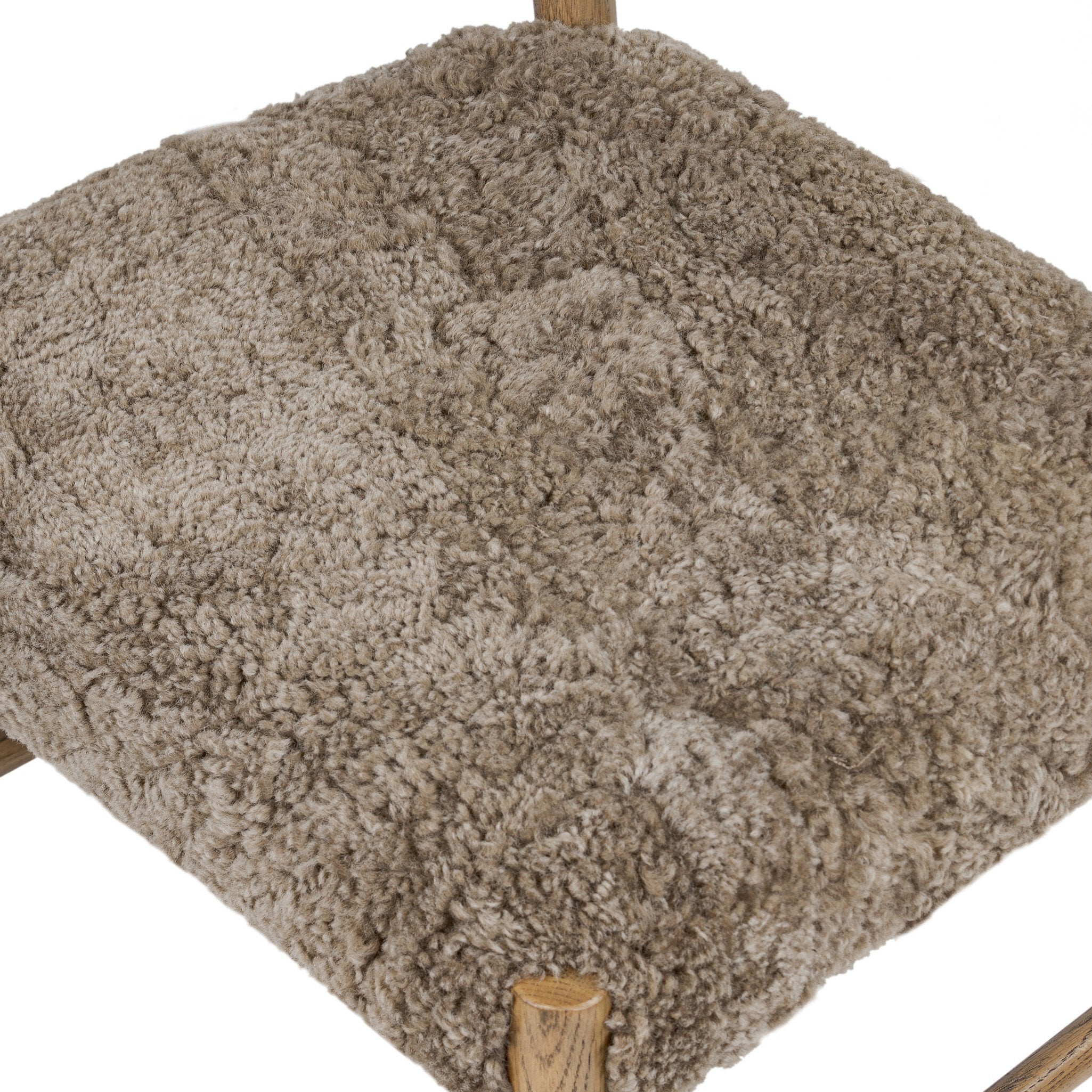 Four Hands Glenmore Dining Chair — Taupe Shearling-Smoked Oak