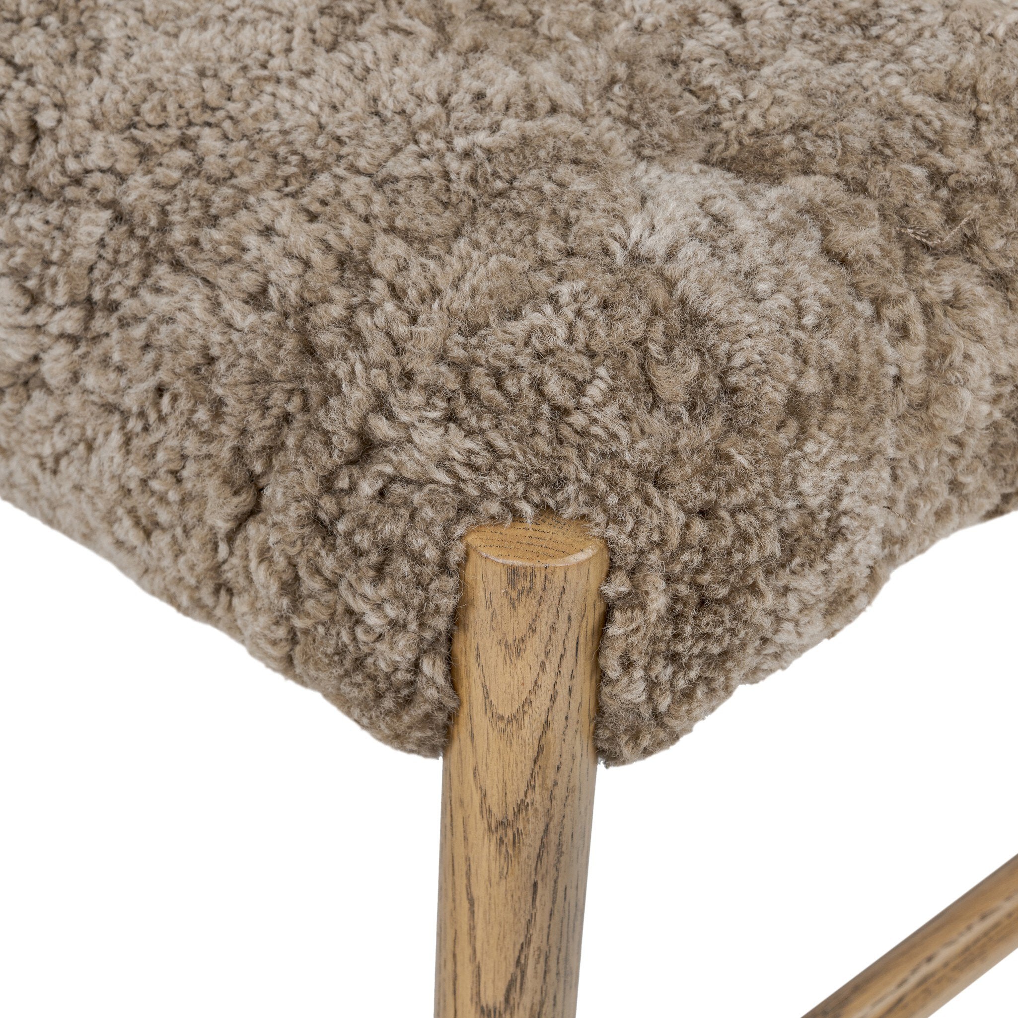 Four Hands Glenmore Dining Chair — Taupe Shearling-Smoked Oak