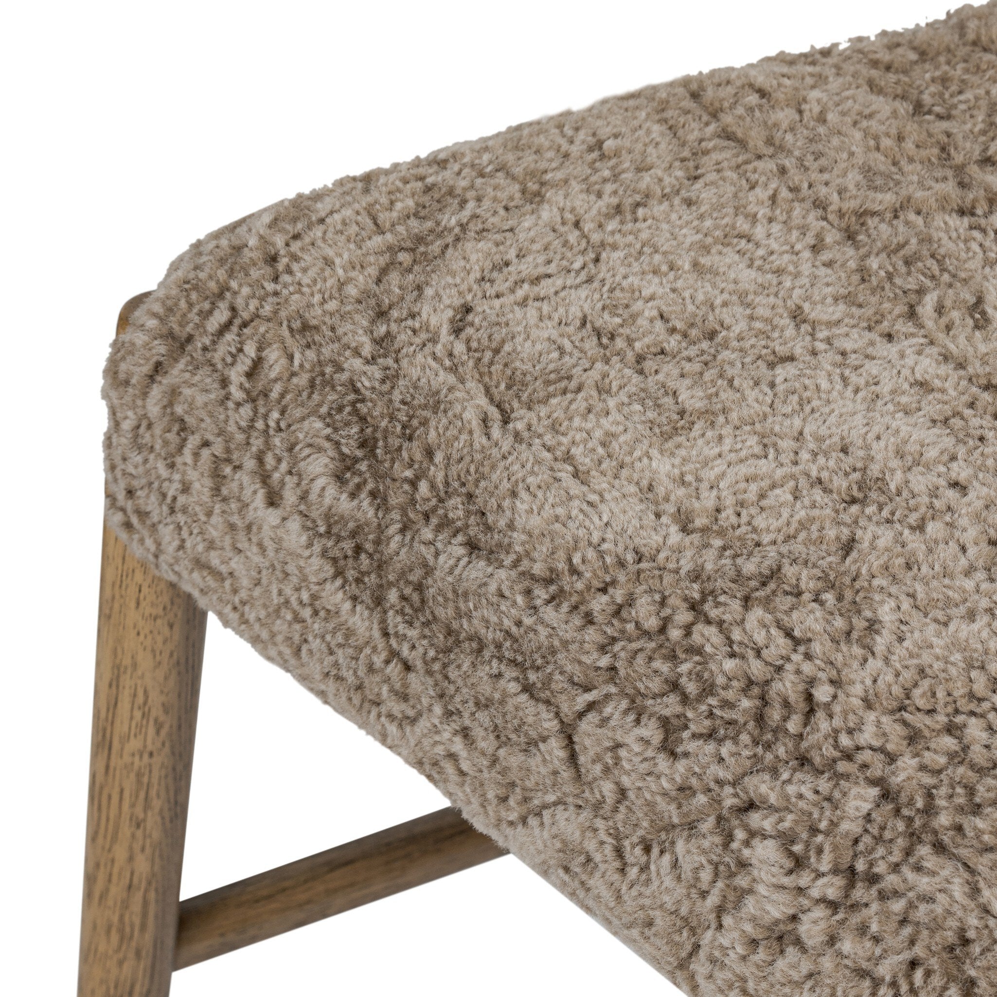 Four Hands Glenmore Dining Chair — Taupe Shearling-Smoked Oak